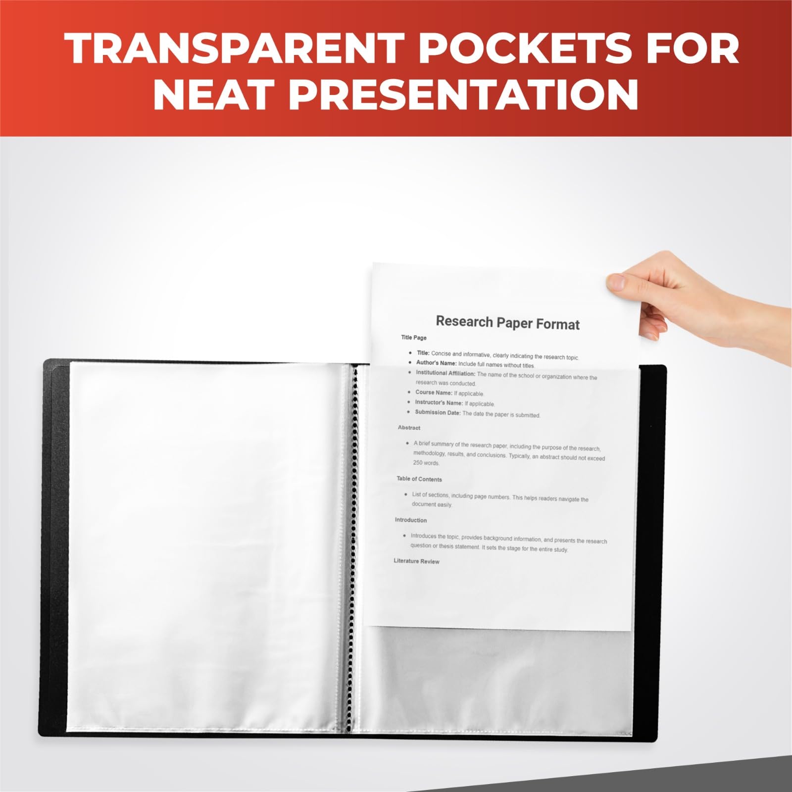 Janrax A4 Red Flexible Cover Presentation Book - 20 Pockets | Plastic | Portrait Style 3