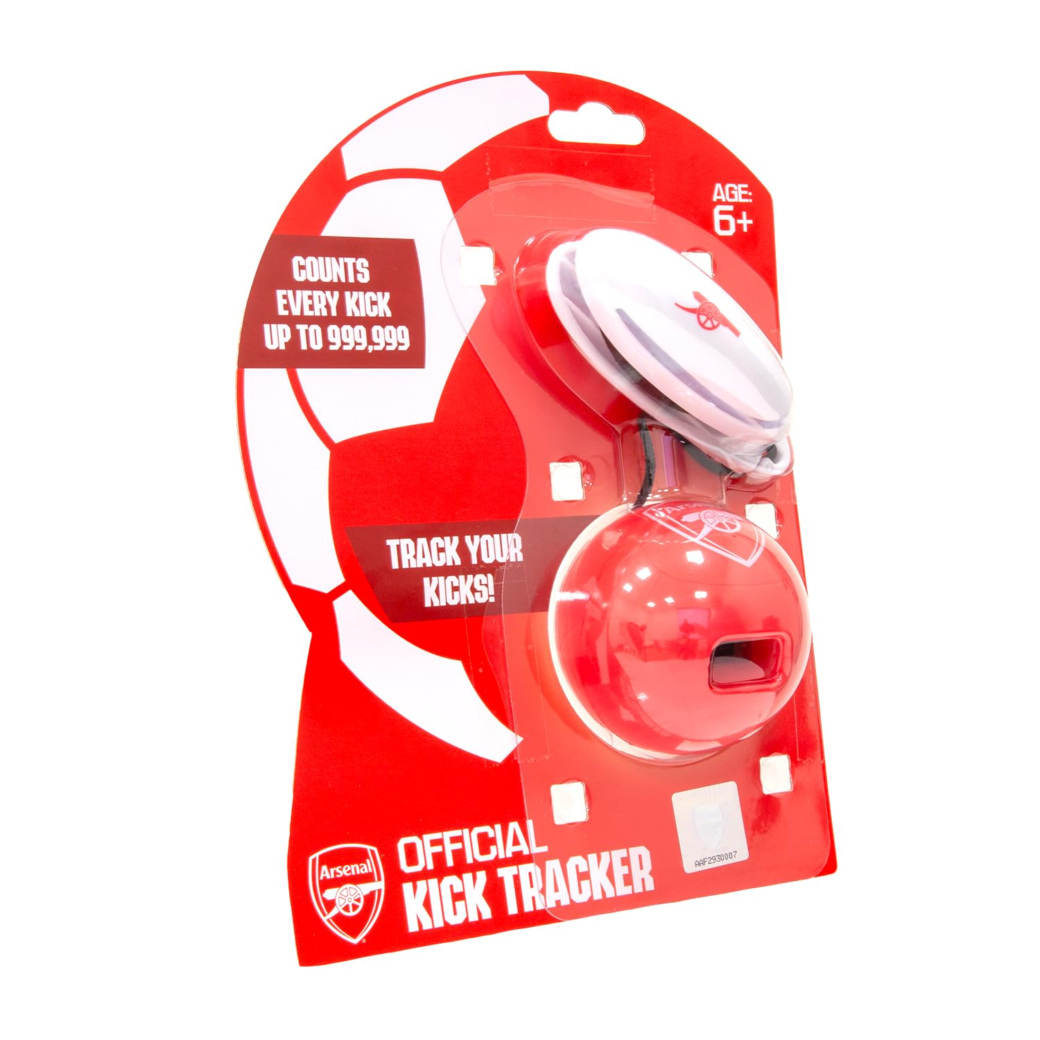 Smart Ball 1002 : 1002-AFC Football Kick Tracker | Counts up to 999,999 Kicks | Red 1