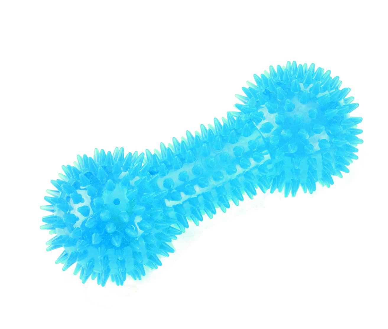Gor Pets Flex Squeaky Dumbbell Dog Chew Toy - Durable TPR, 15.5 cm, Assorted Colors