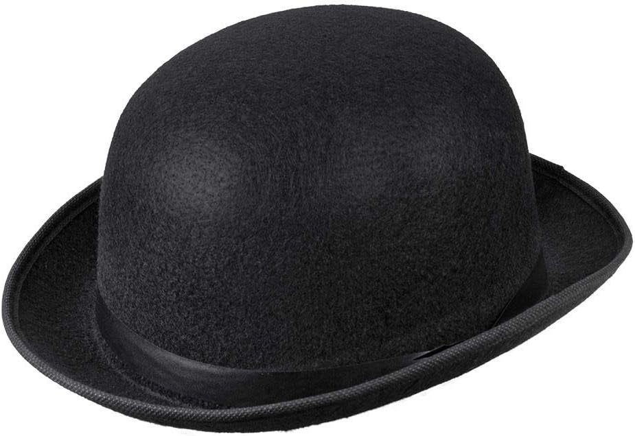 Boland Classic Black Bowler Hat - Adult Costume Headwear with Satin Ribbon 1