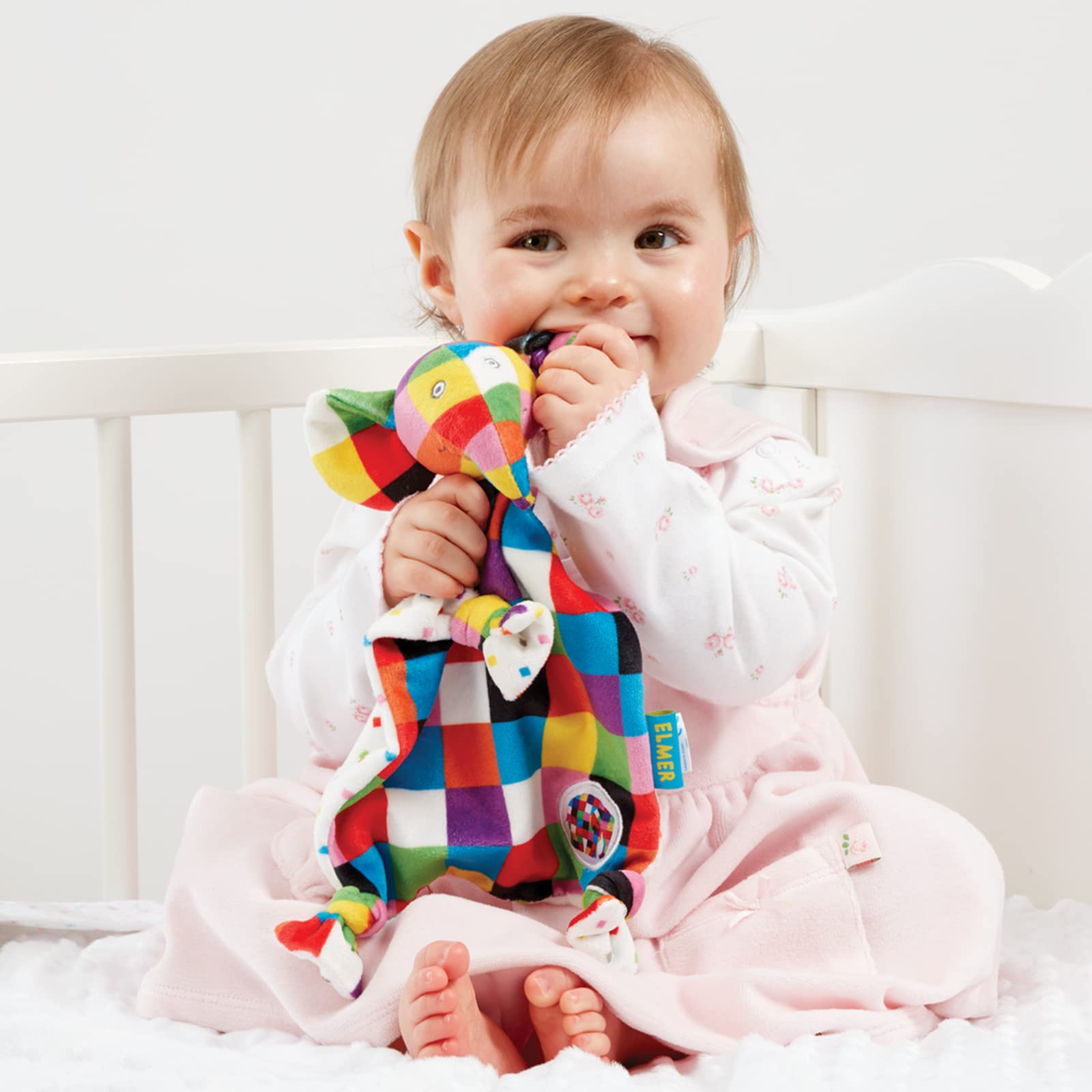 Rainbow Designs Elmer Elephant Comfort Blanket | Baby Soft | Polyester | Suitable from Birth 5