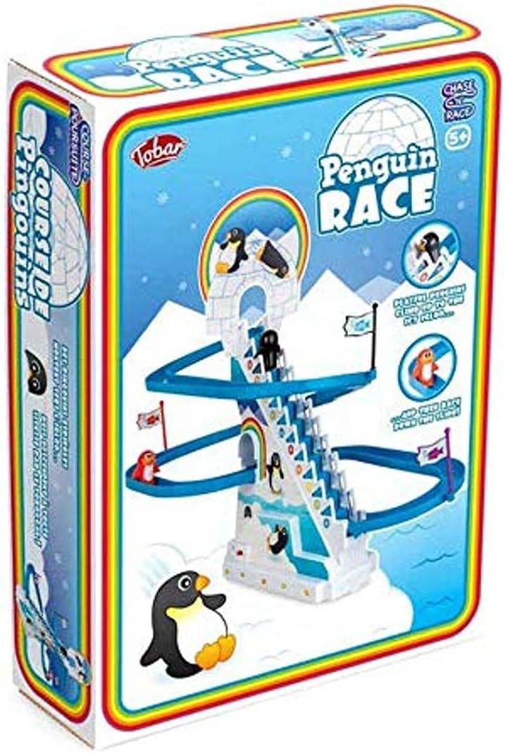 Tobar Penguin Race Retro Game - Sliding Penguin Playset for Kids 1