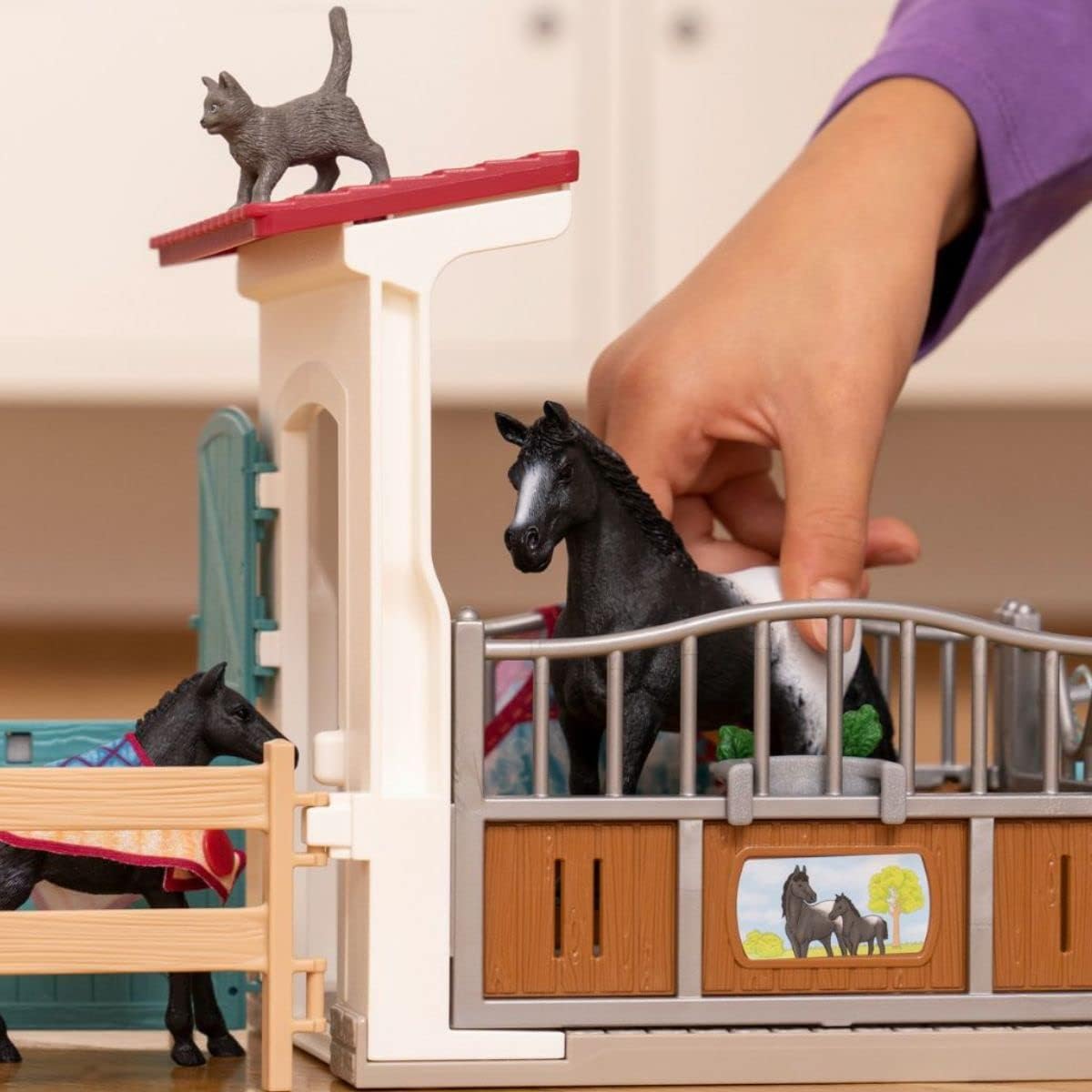 SCHLEICH Horse Box with Mare and Foal - 34-Piece Horse Club Playset for Kids 5-12 2