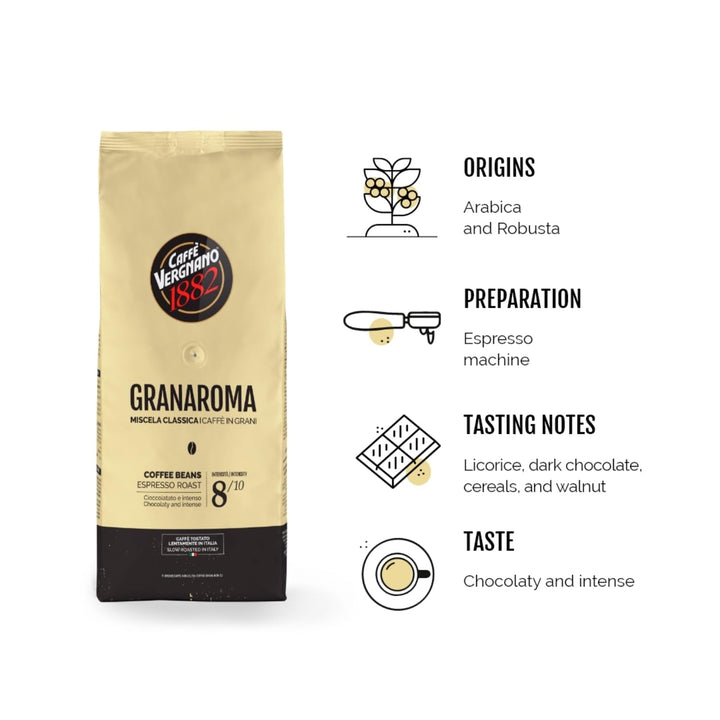 Caffè Vergnano 1882 Gran Aroma Whole Bean Coffee (1 kg)