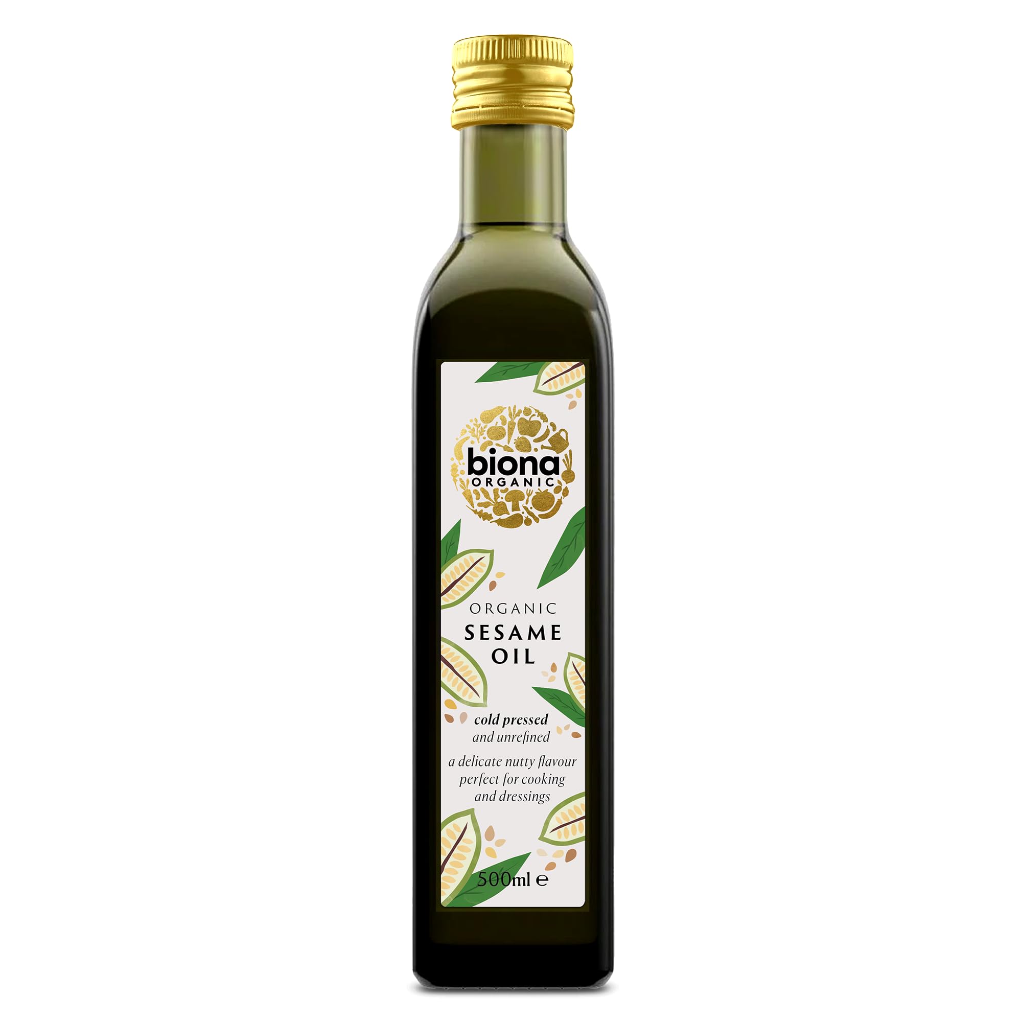 Biona Organic Sesame Seed Oil - Cold-Pressed, Unrefined | 500ml | Nutty Flavor