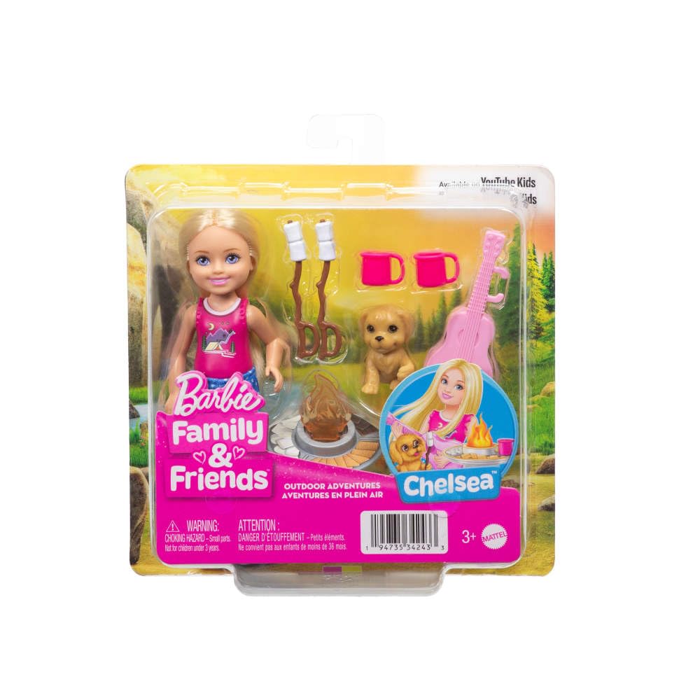 Barbie Chelsea Outdoor Adventures Playset - Camping Fun with Doll, Puppy & Accessories 13