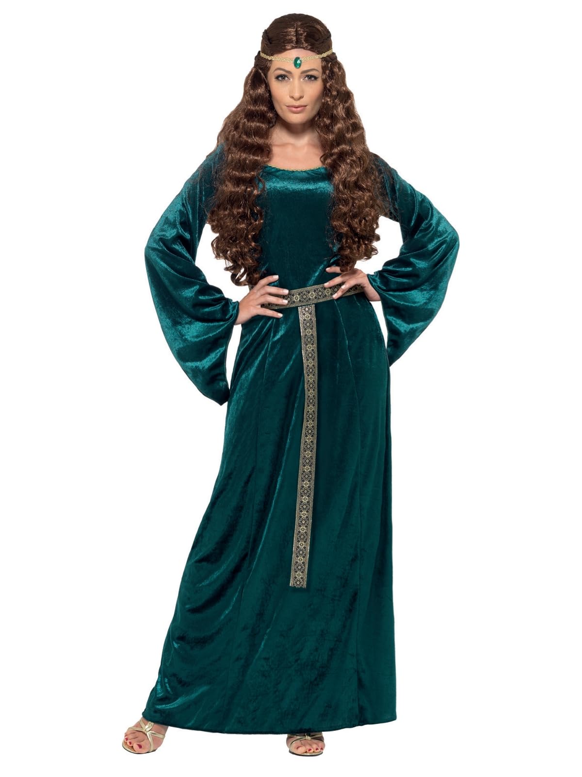 Smiffys Medieval Maid Costume - Adult Dress-Up Playset, Green, XXL 1