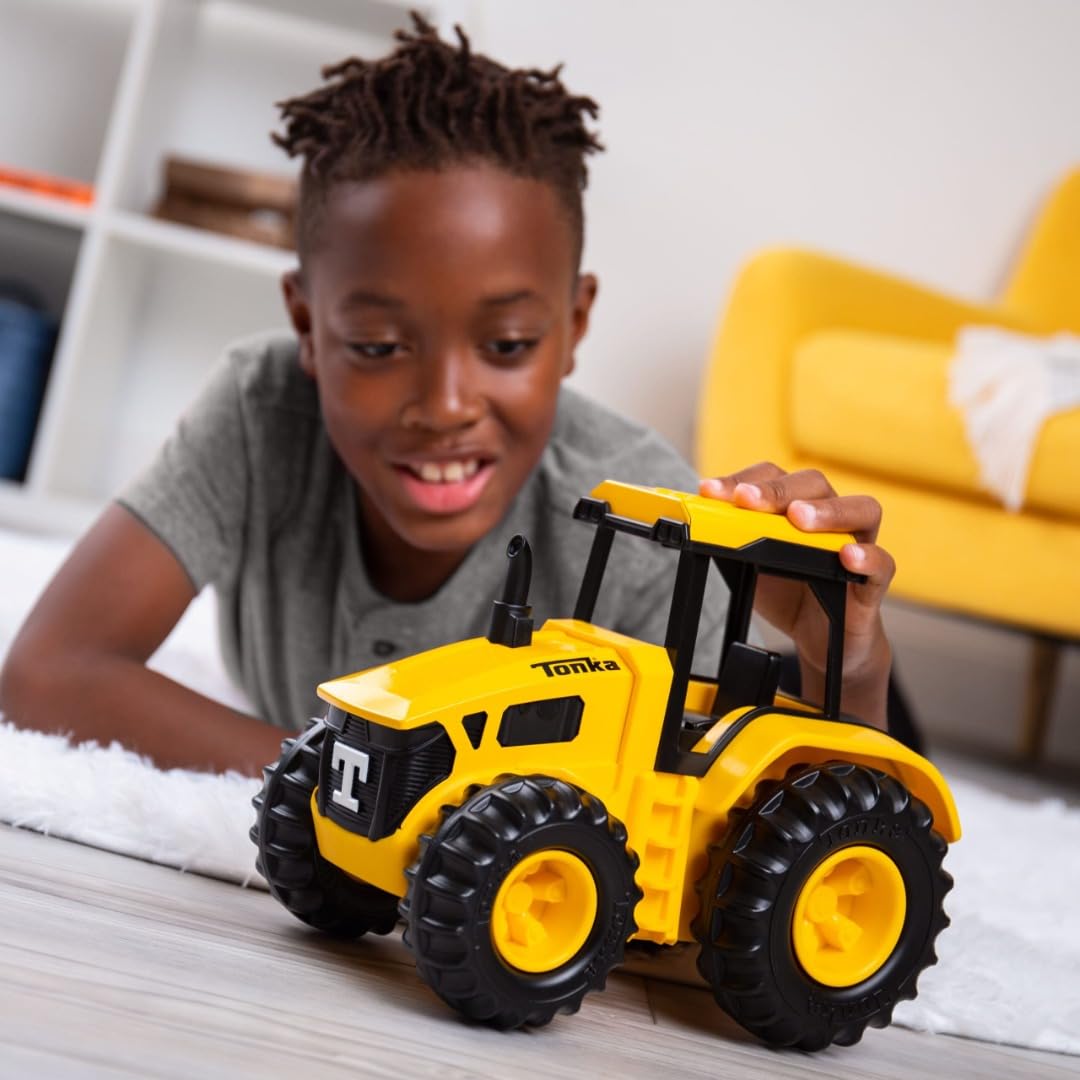 Basic Fun Tonka Steel Classics Farm Tractor Toy | Cold-Rolled Steel | Ages 3+ | Yellow 3