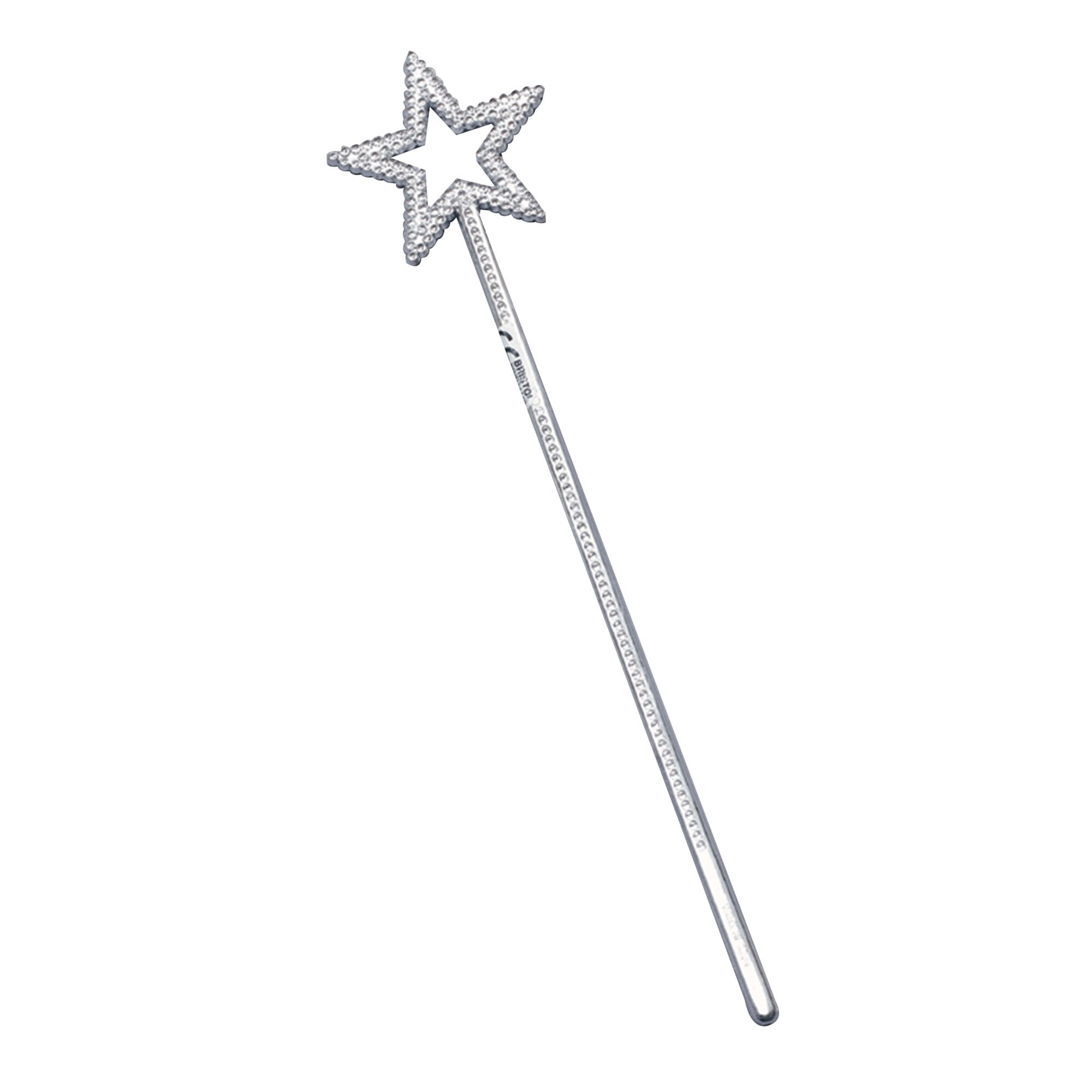 Bristol Novelty Fairy Wand Plastic Silver, Dress-Up Accessory for Halloween and Themed Events 1