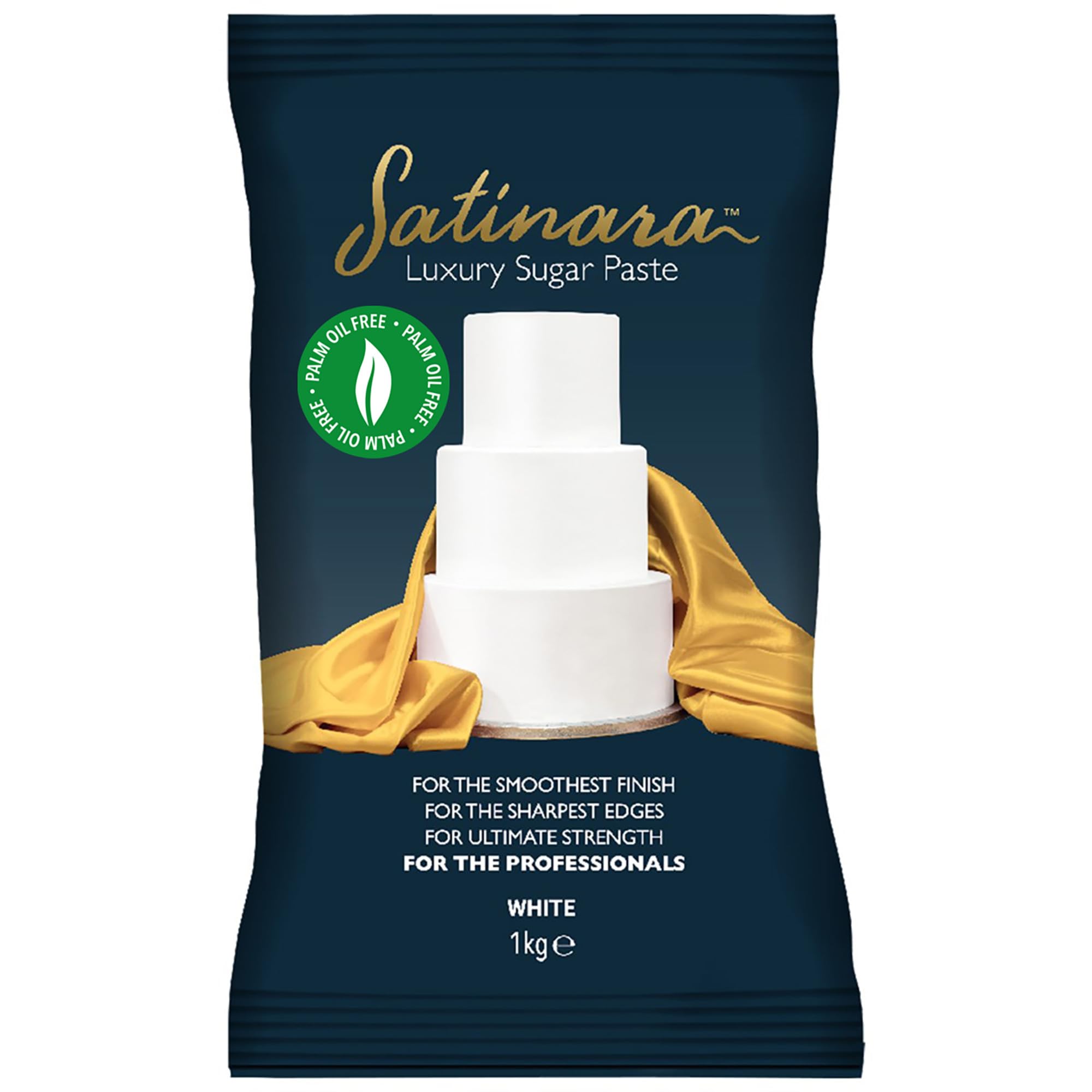 Satinara Luxury White Sugar Paste for Cakes - Palm Oil Free, Smooth Finish | 1kg