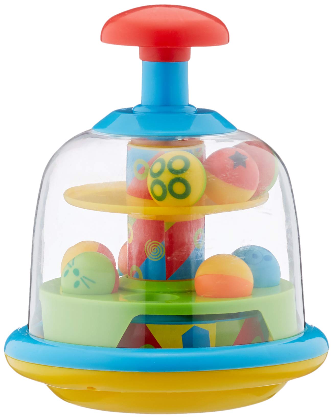 Spinning Popping Pals Toy for Babies and Toddlers - Multicoloured Action 1