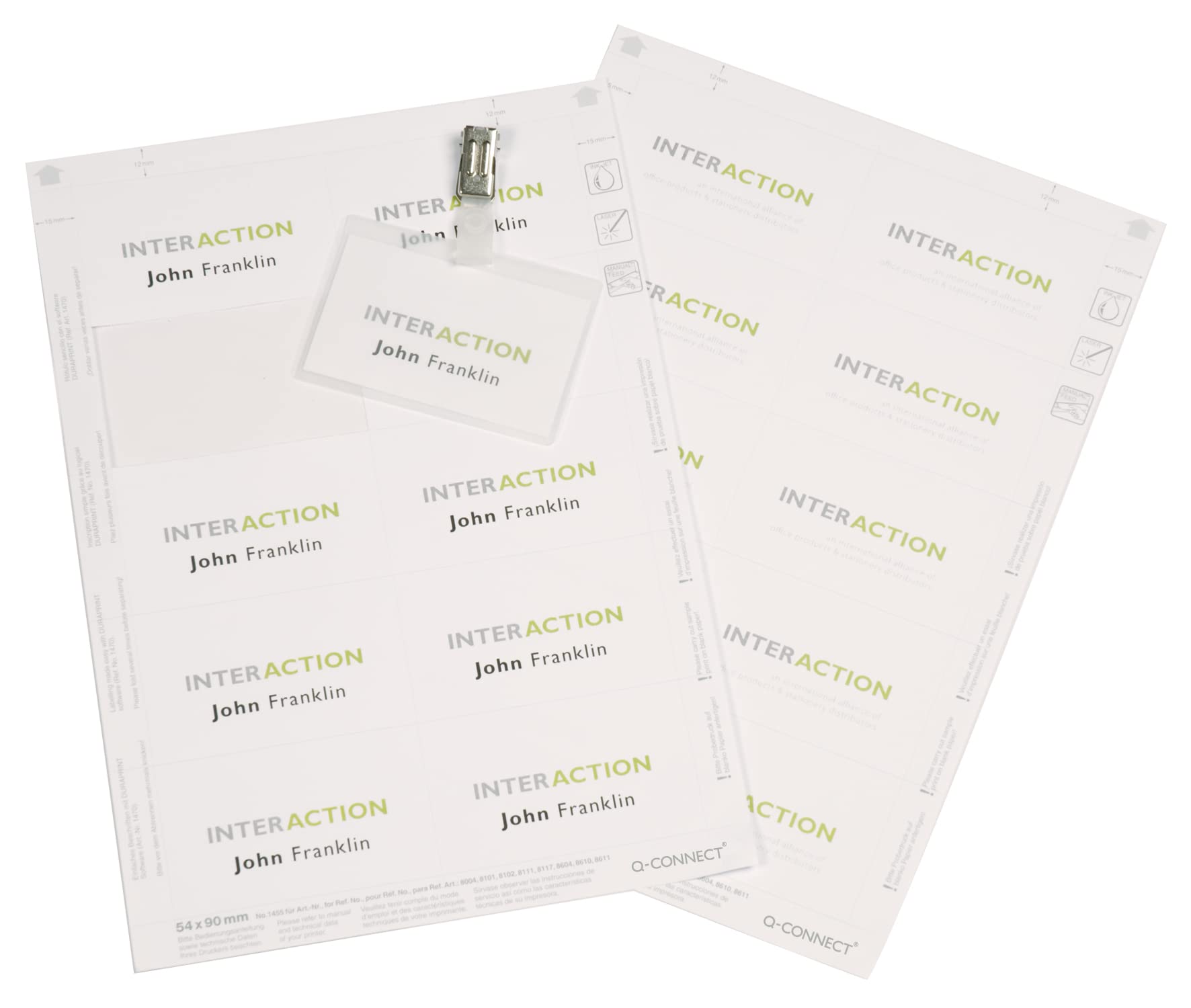 Q-Connect Name Badge Inserts - White Paper Inserts for Name Badges | 54x90mm | 250 Count 3