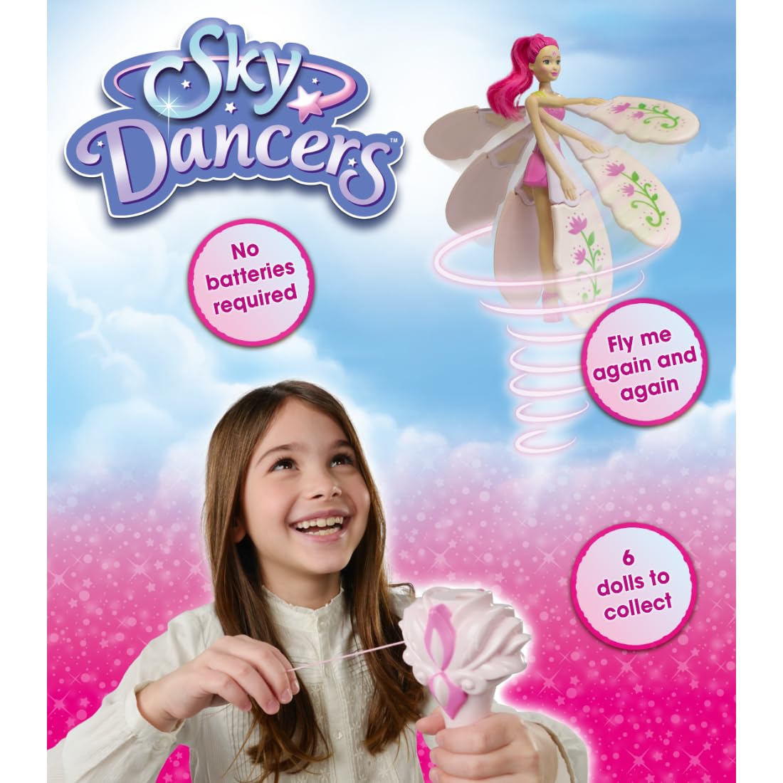 Sky Dancers Fuchsia Fantasy Flying Doll Toy | No Batteries Required | Ages 5+ 4