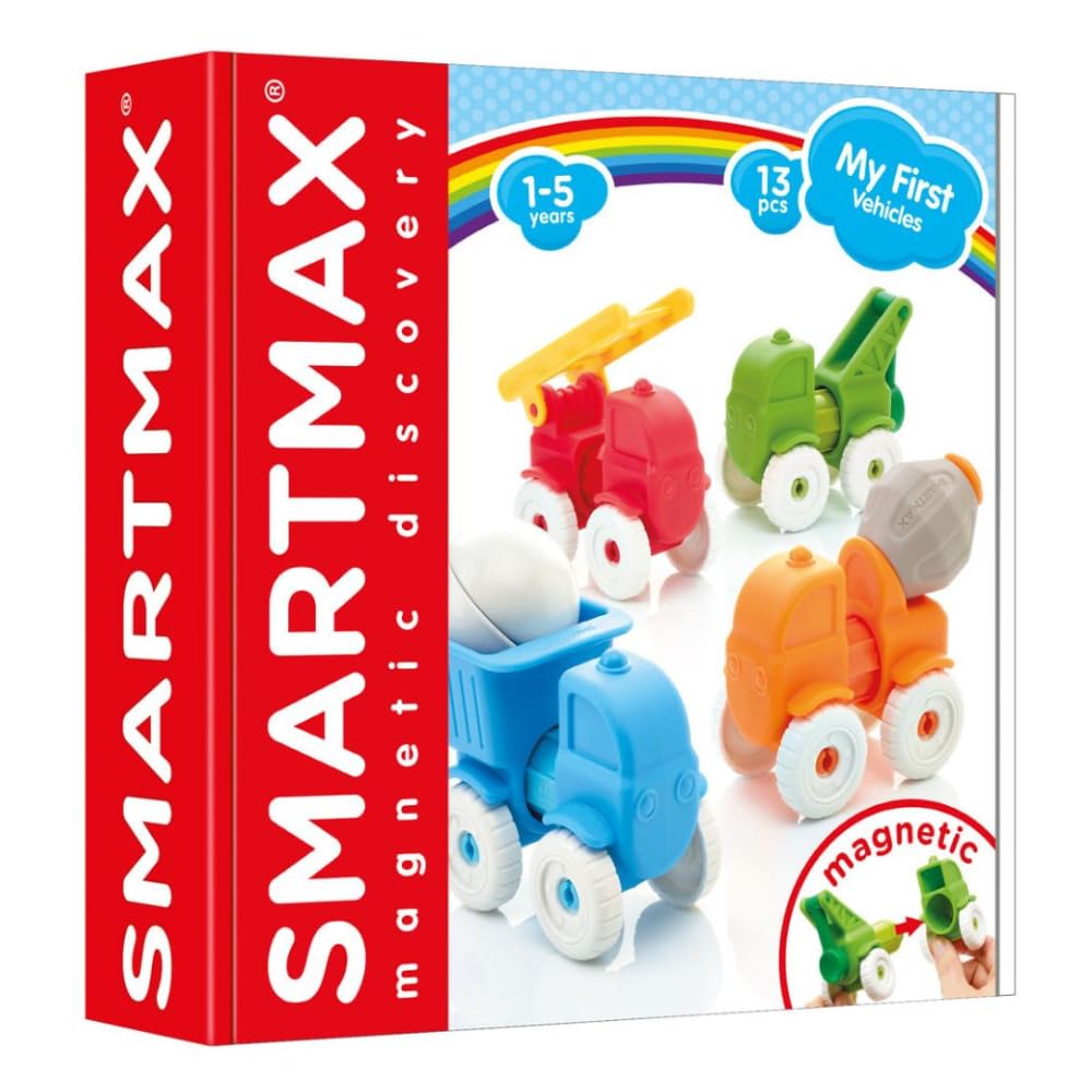 SMARTMAX My First Vehicles Magnetic Building Set - 13 Pieces | Ages 1-5 Years 1