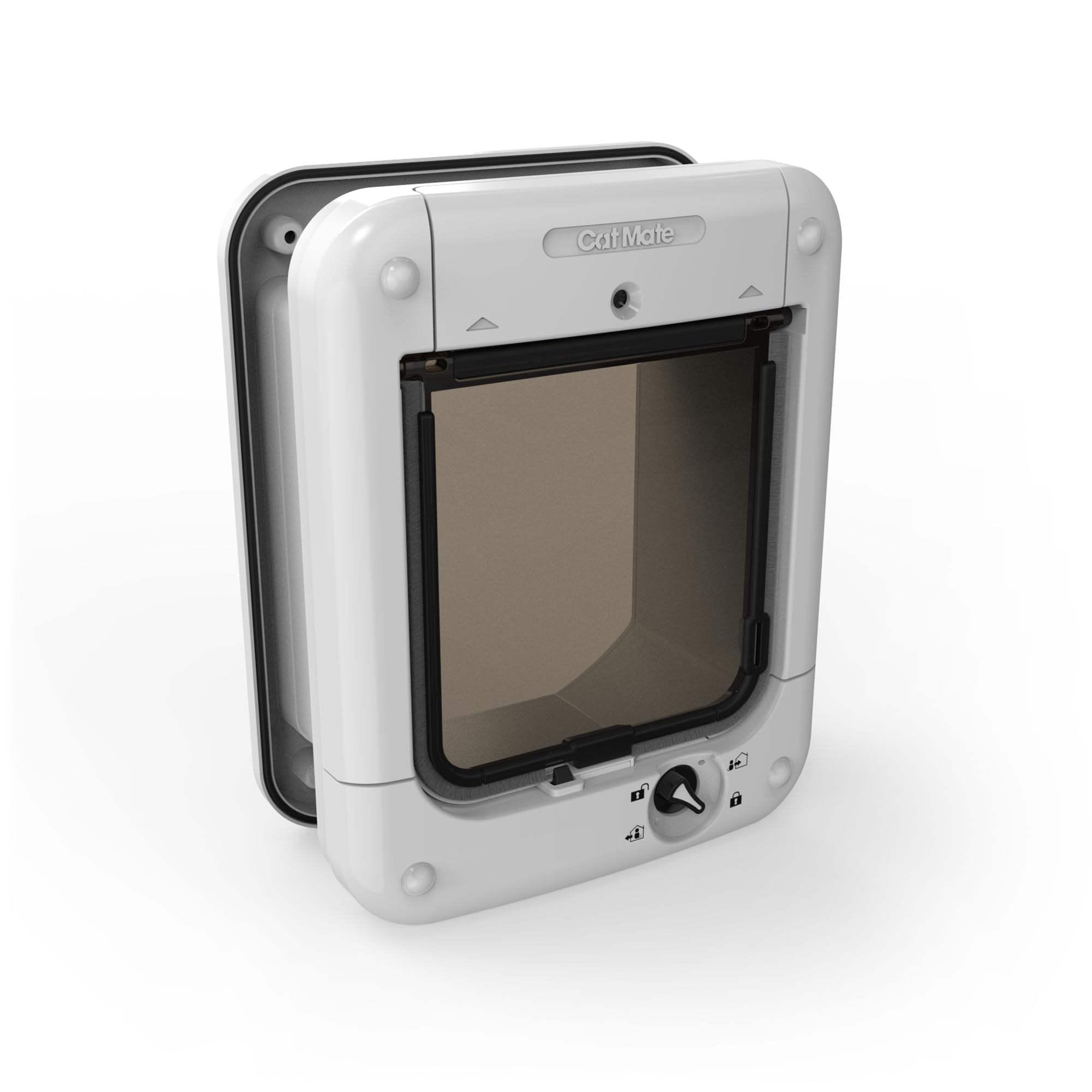 Cat Mate Microchip Activated Cat Flap - White | Up to 30 Cats | 85mm Wall Liner