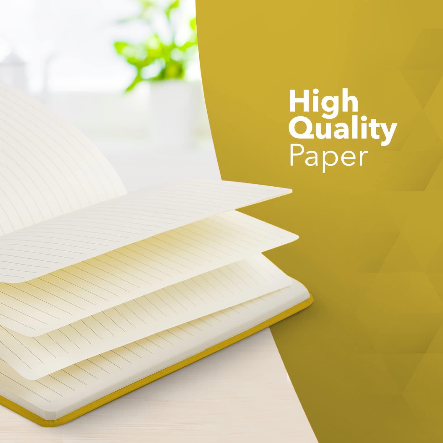delka A5 Notebook - 220 Pages Ruled Ivory Paper | Vegan Leather Soft Cover | Yellow 6