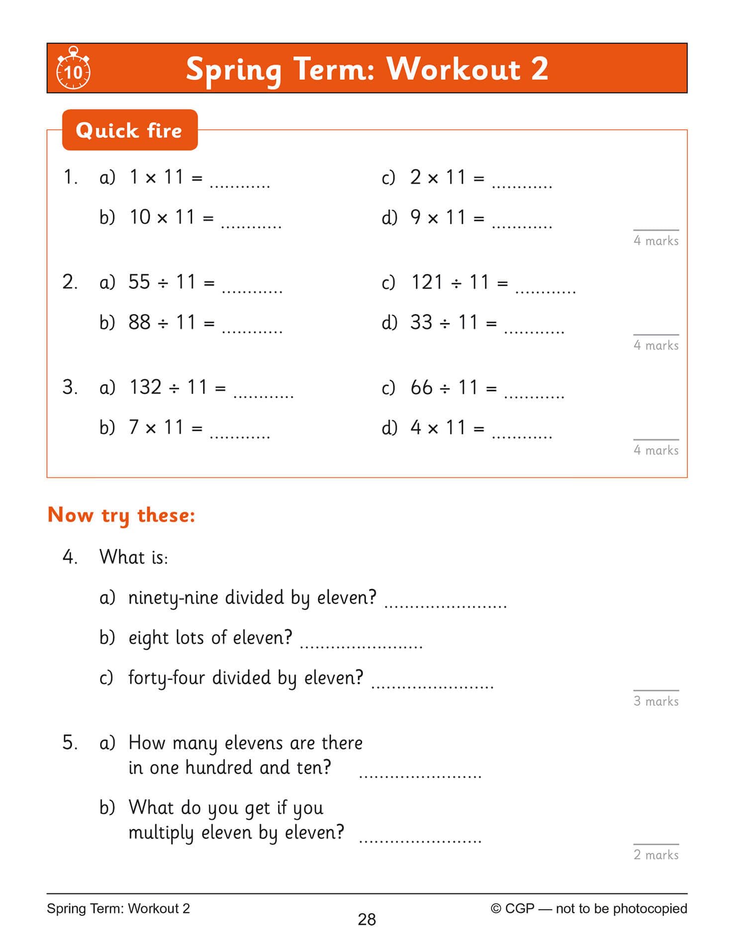 CGP Books KS2 Maths: Times Tables 10-Minute Weekly Workouts - Year 4 | Ages 8-9 | Paperback 4