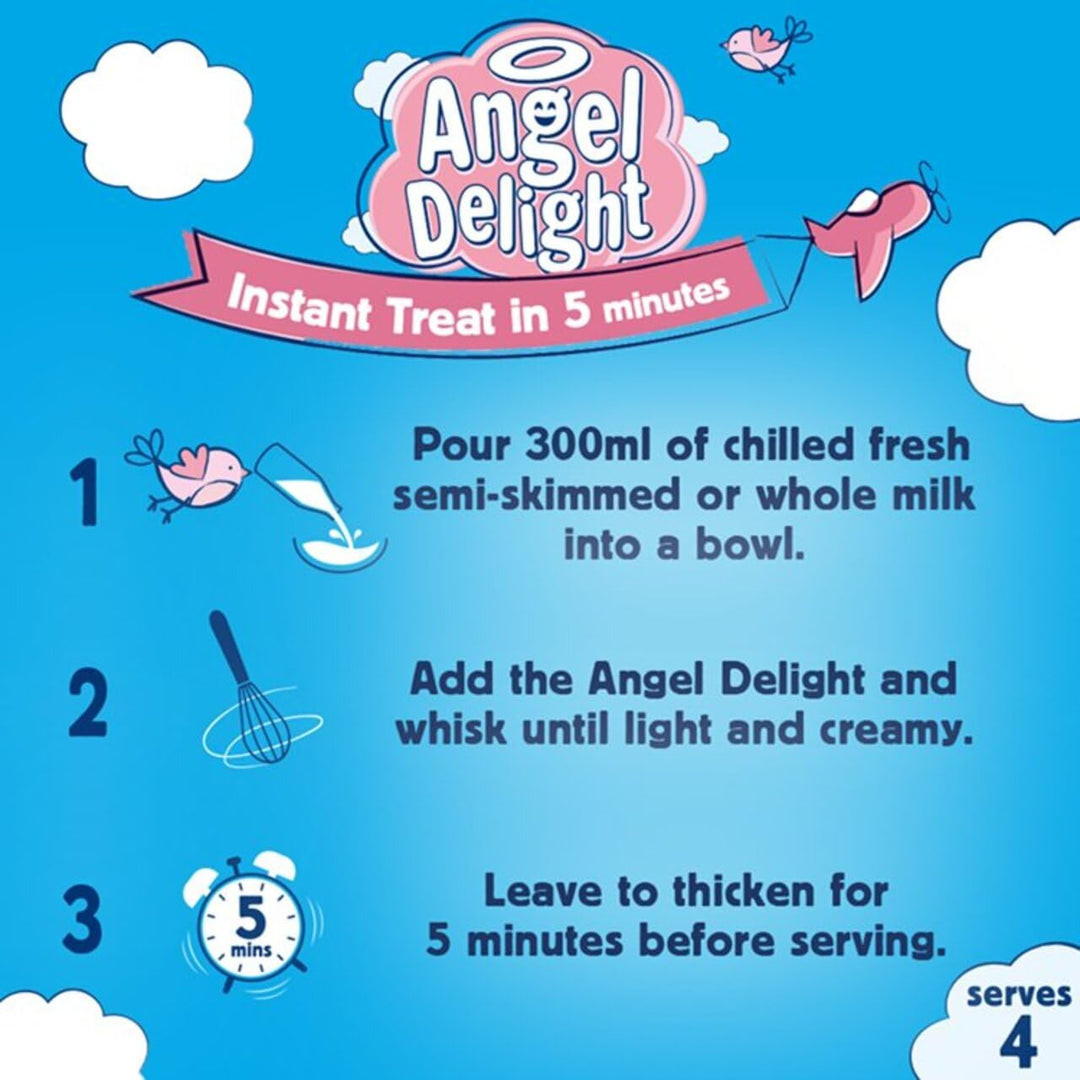 Angel Delight - Strawberry Flavour Instant Dessert Mix, 59 g Sachet