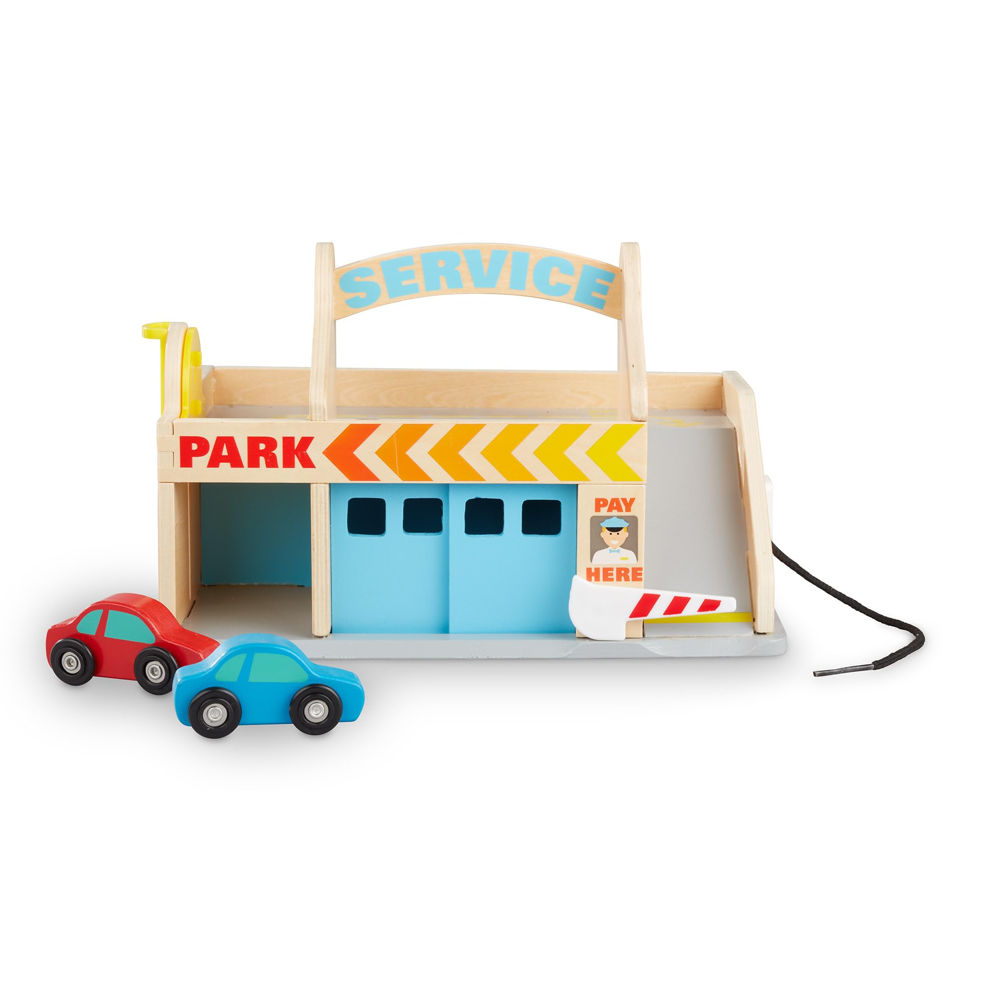 Melissa & Doug Service Station Parking Garage - Wooden Vehicle Playset for Ages 3-6 12