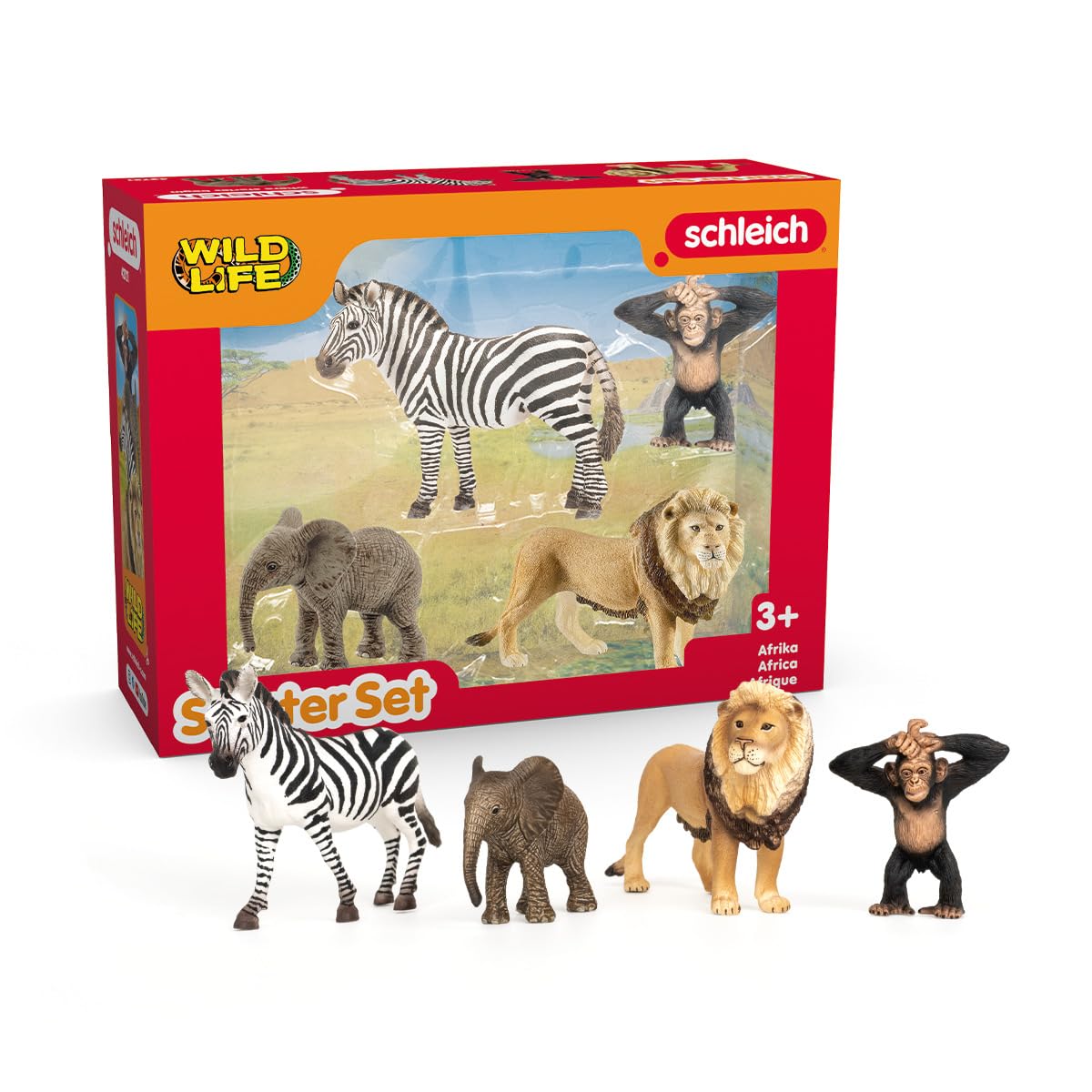 Schleich WILD LIFE Africa Starter Set - 4 Realistic Animal Figurines for Imaginative Play 9