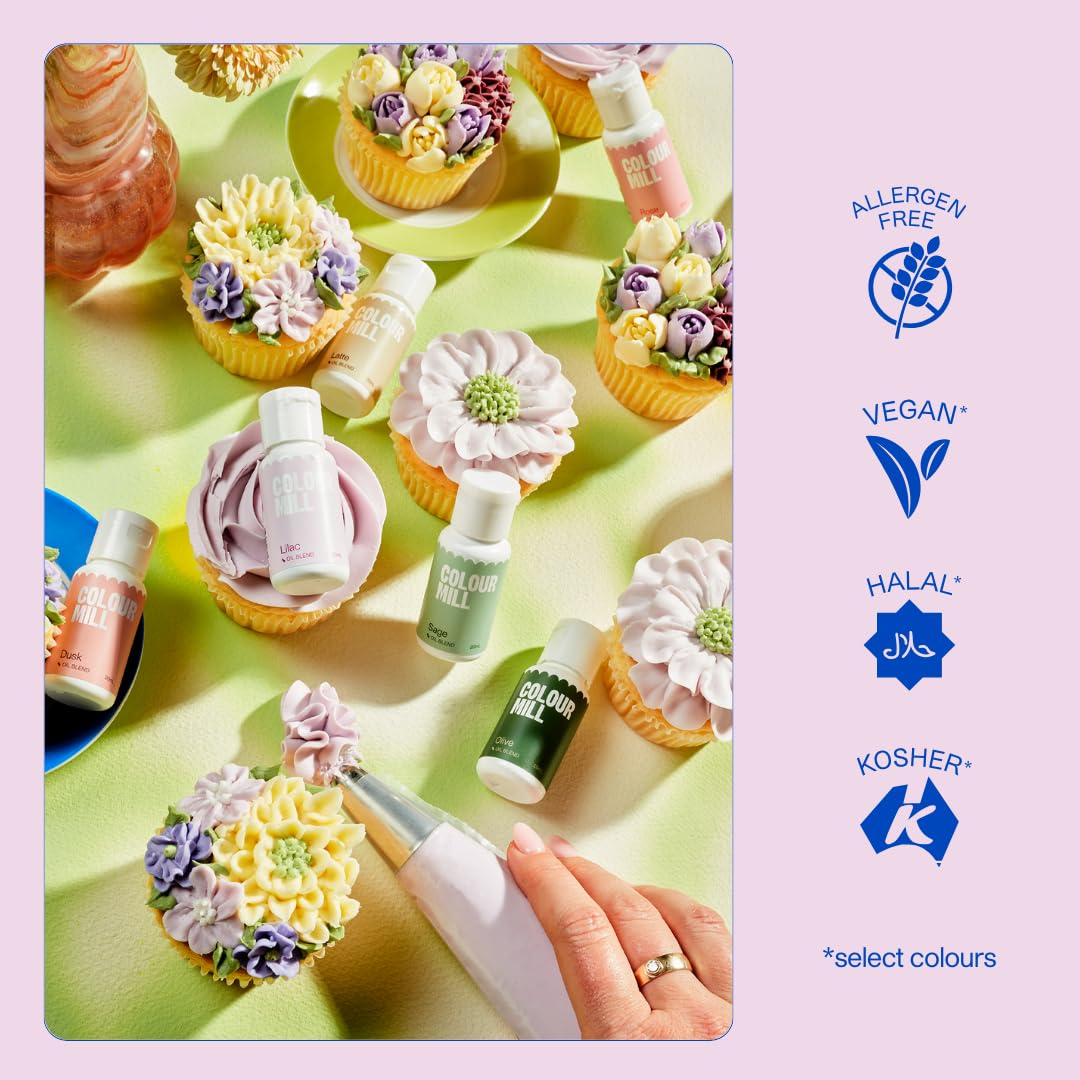 Colour Mill Oil Blend Food Colouring - Tiffany 20ml | Oil-Based Food Colour for Baking & Cake Decorating