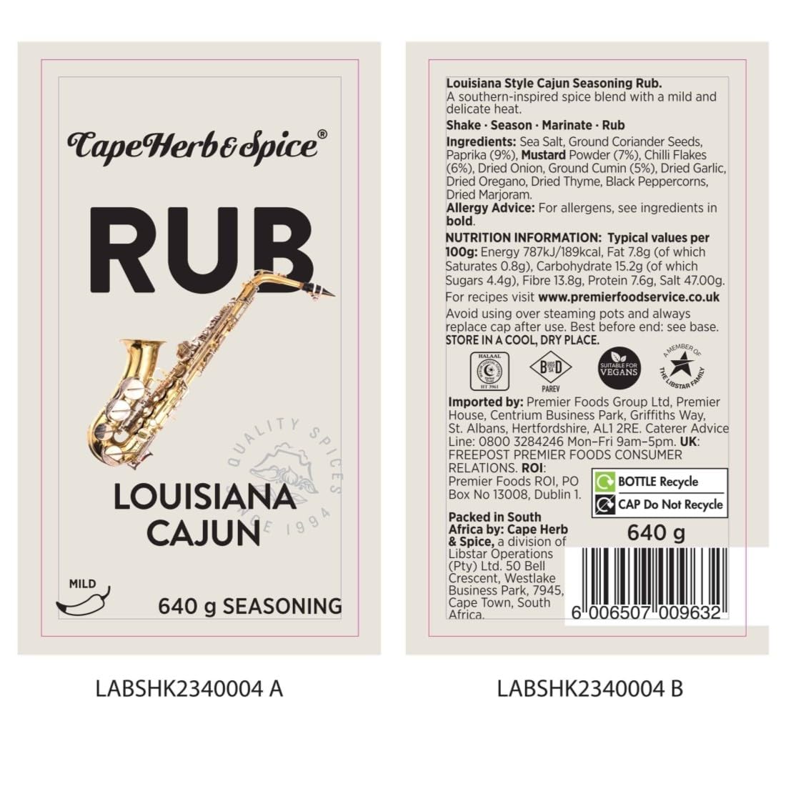 Cape Herb & Spice - Louisiana Cajun Seasoning 640 g 2