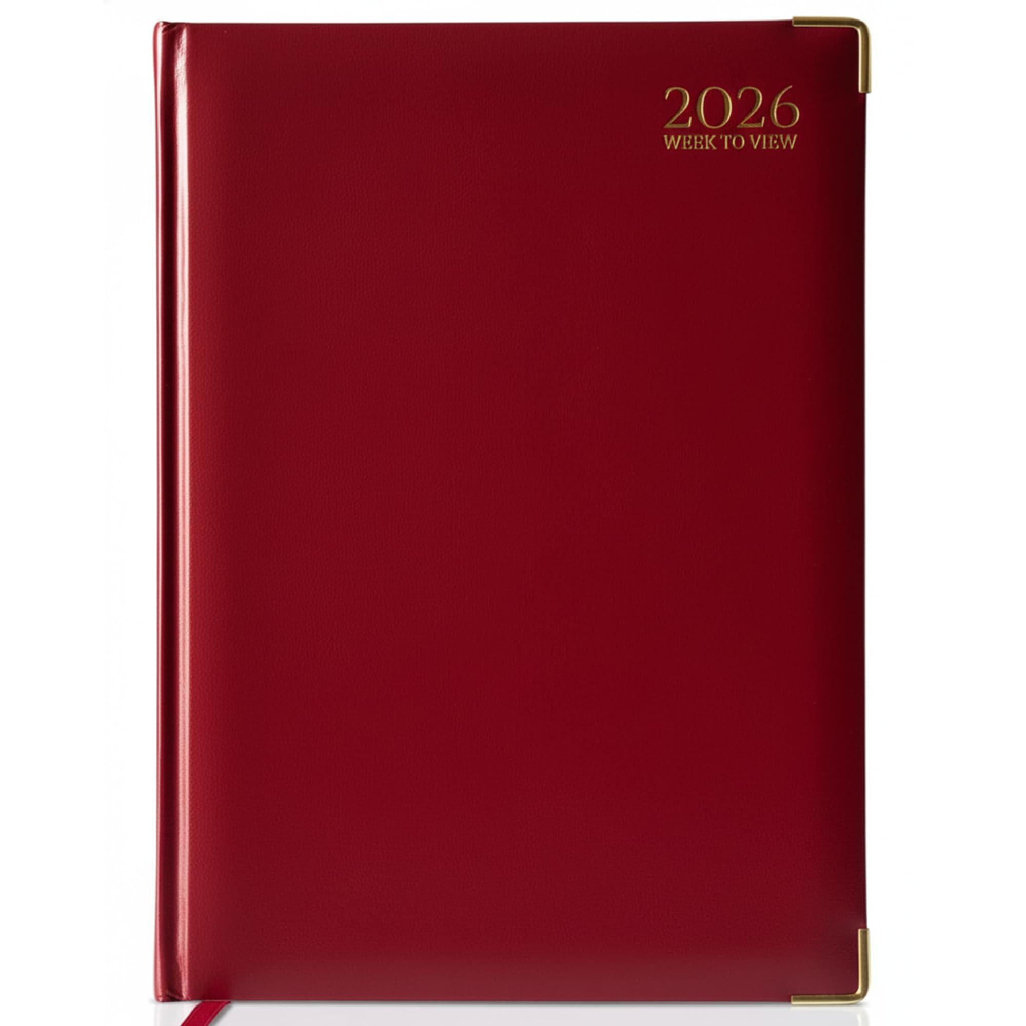 G4GADGET 2026 A5 Week to View Diary | Red Hardback with Gilt Edges 1