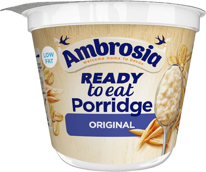 Ambrosia Original Ready to Eat Porridge Pots with British Wholegrain Oats, 210g (Pack of 6)