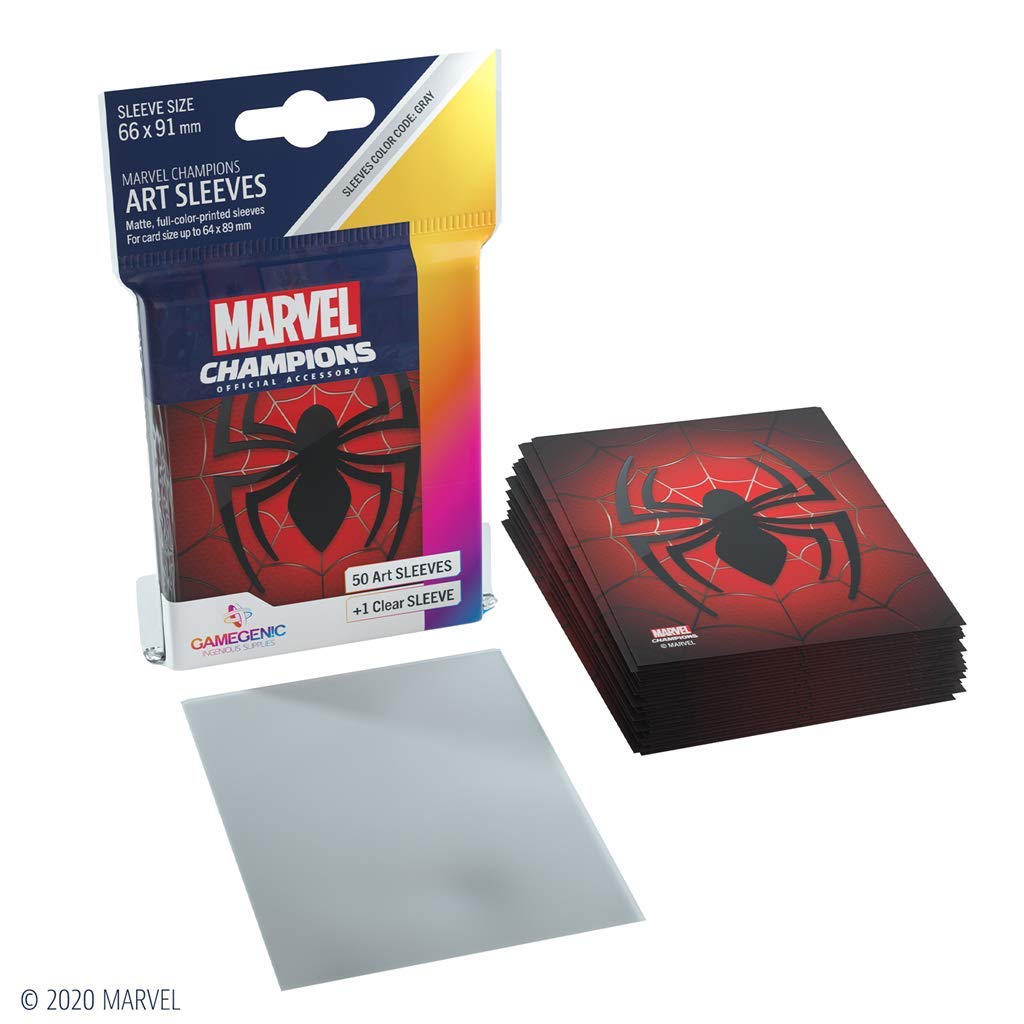 Gamegenic Spider-Man Art Sleeves - Marvel Champions | 51 Count | PVC Material