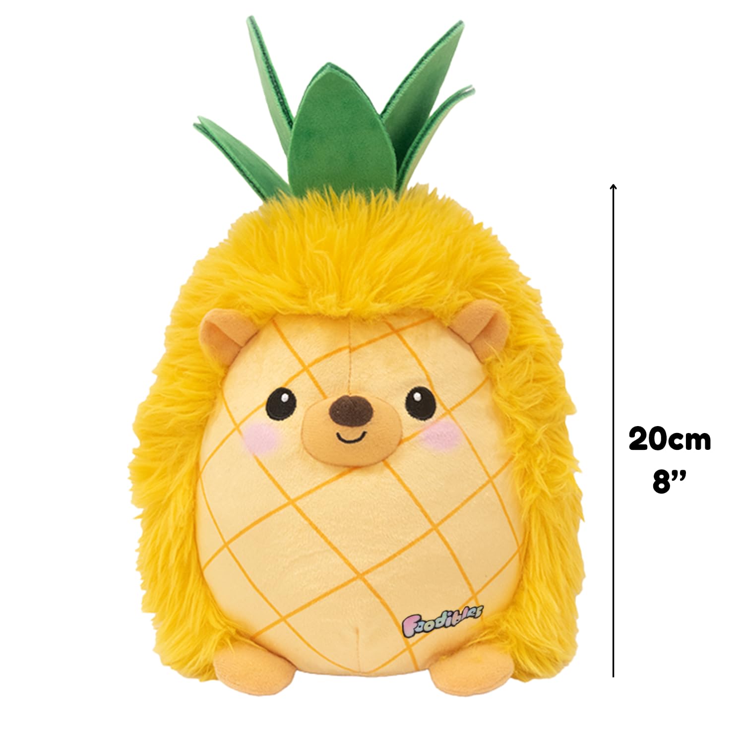 FOODIBLES Pineapple Hedgehog Soft Cuddly Scented Plush Toy | Approx. 20cm High | Recycled Materials 7