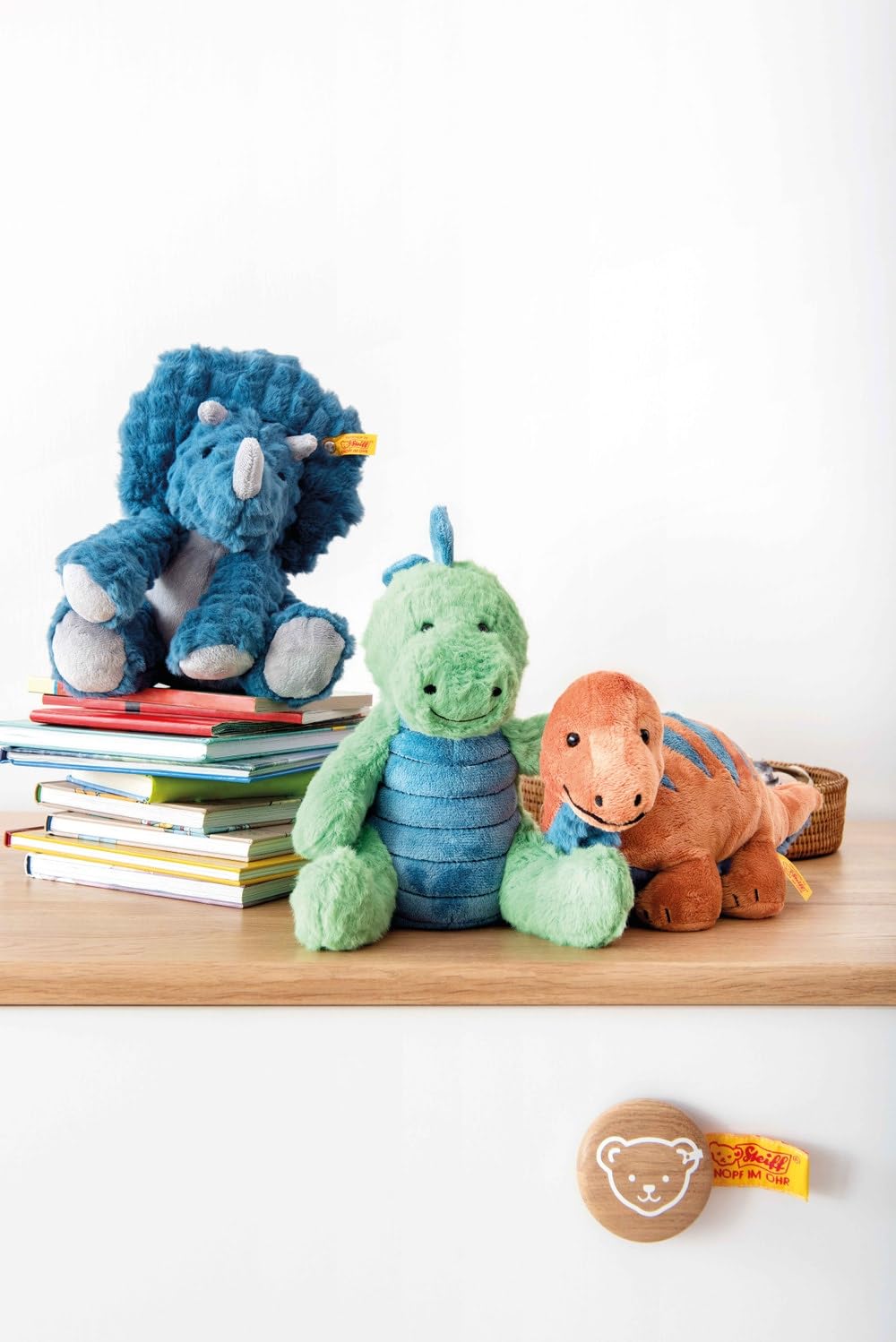Steiff Soft Cuddly Friends Dixi Triceratops - 28 cm Plush Dinosaur Toy