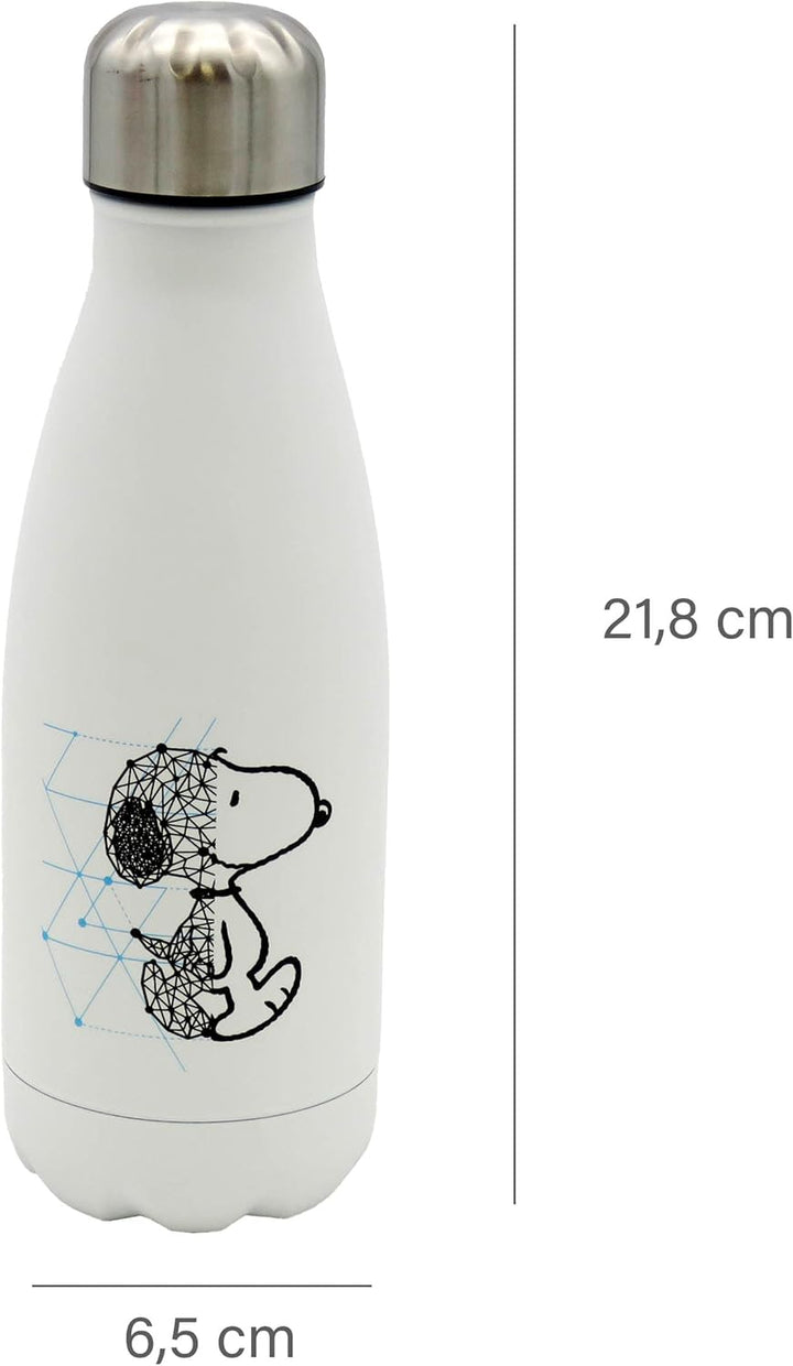 CYPBRANDS - Snoopy Stainless Steel Water Bottle with Airtight Closure, 550ml