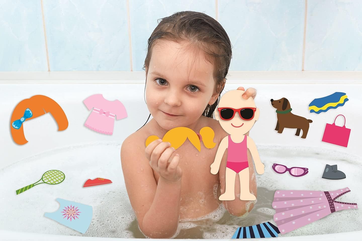 Buddy & Barney - Dressing Up Bath Time Stickers 32-Piece Playset for Kids 3 Years and Up 2