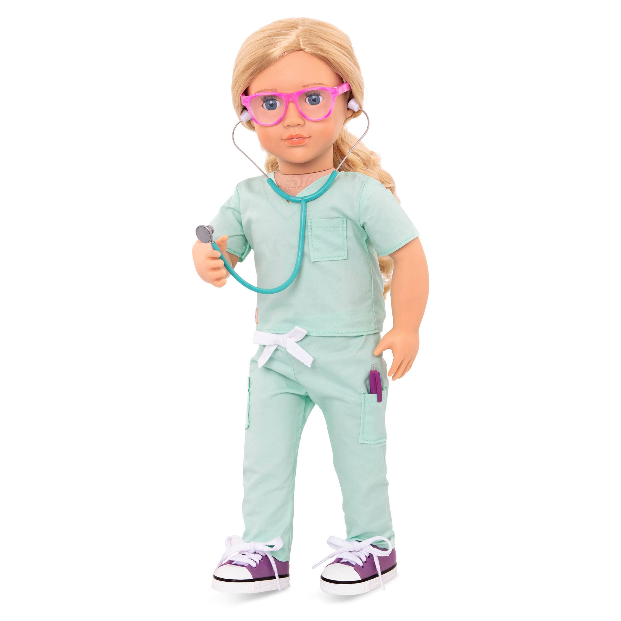 Our Generation Sweet Surgeon Scrubs Outfit - Doctor Accessories for 18-Inch Dolls | Green 3