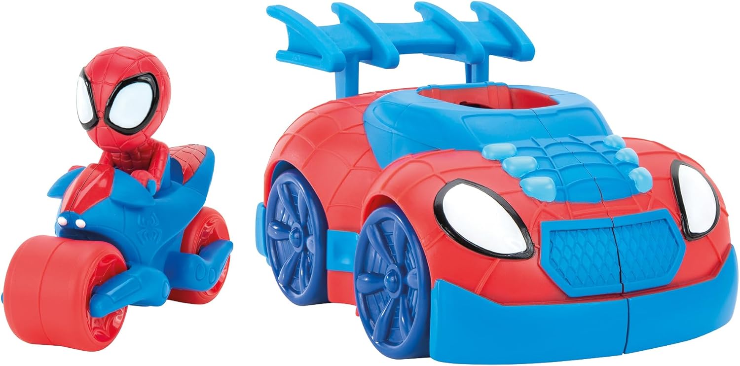 Spidey and Friends Web Strike 2-in-1 Vehicle - Launchable Web Cycle for Kids 3+ 2