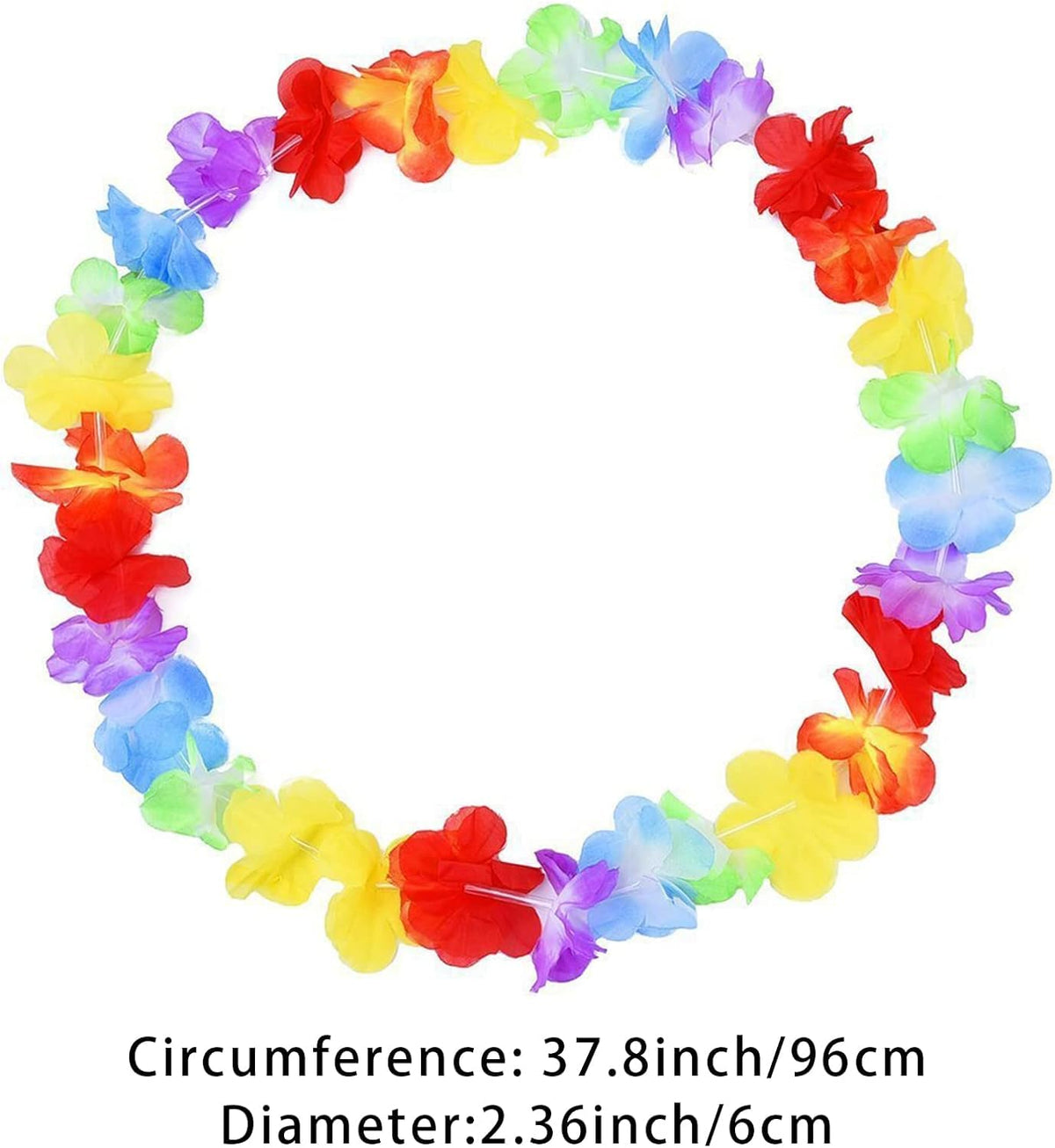 SHATCHI Hawaiian Flower Lei Garlands - 10 Pieces, Multicolour, 100 cm