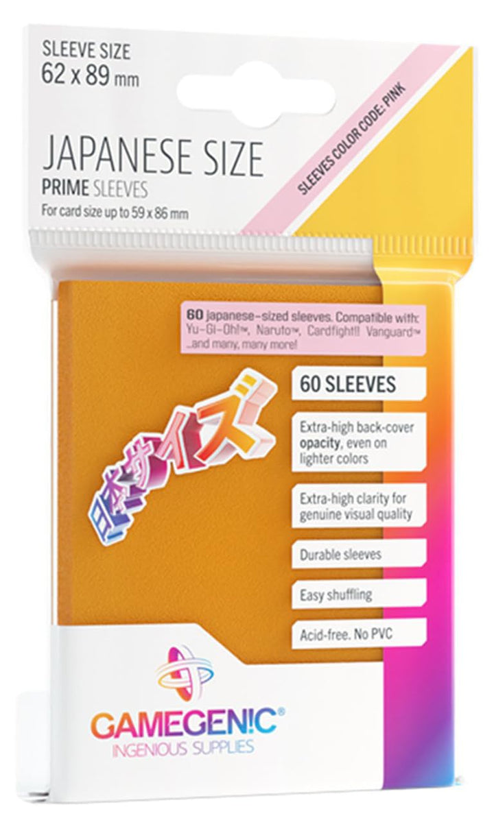 Gamegenic Prime Japanese Sized Sleeves Orange - Multi-Language (Includes Spanish)