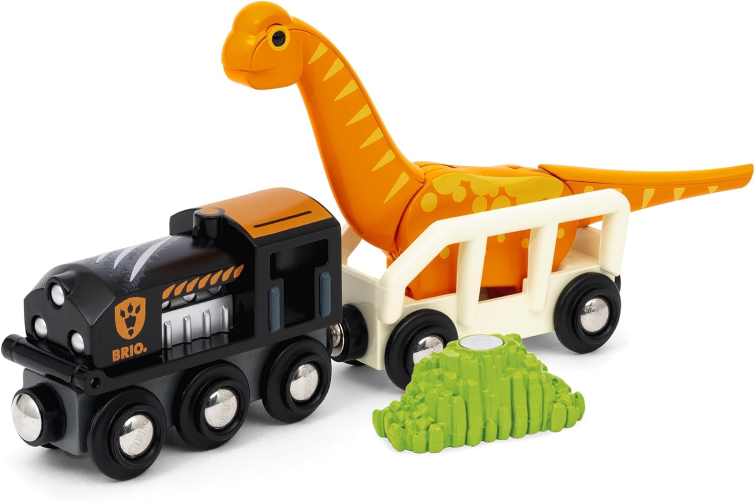 BRIO World Dinosaur Circle Toy Train Set - 12-Piece Wooden Railway Playset for Kids 3+ 2