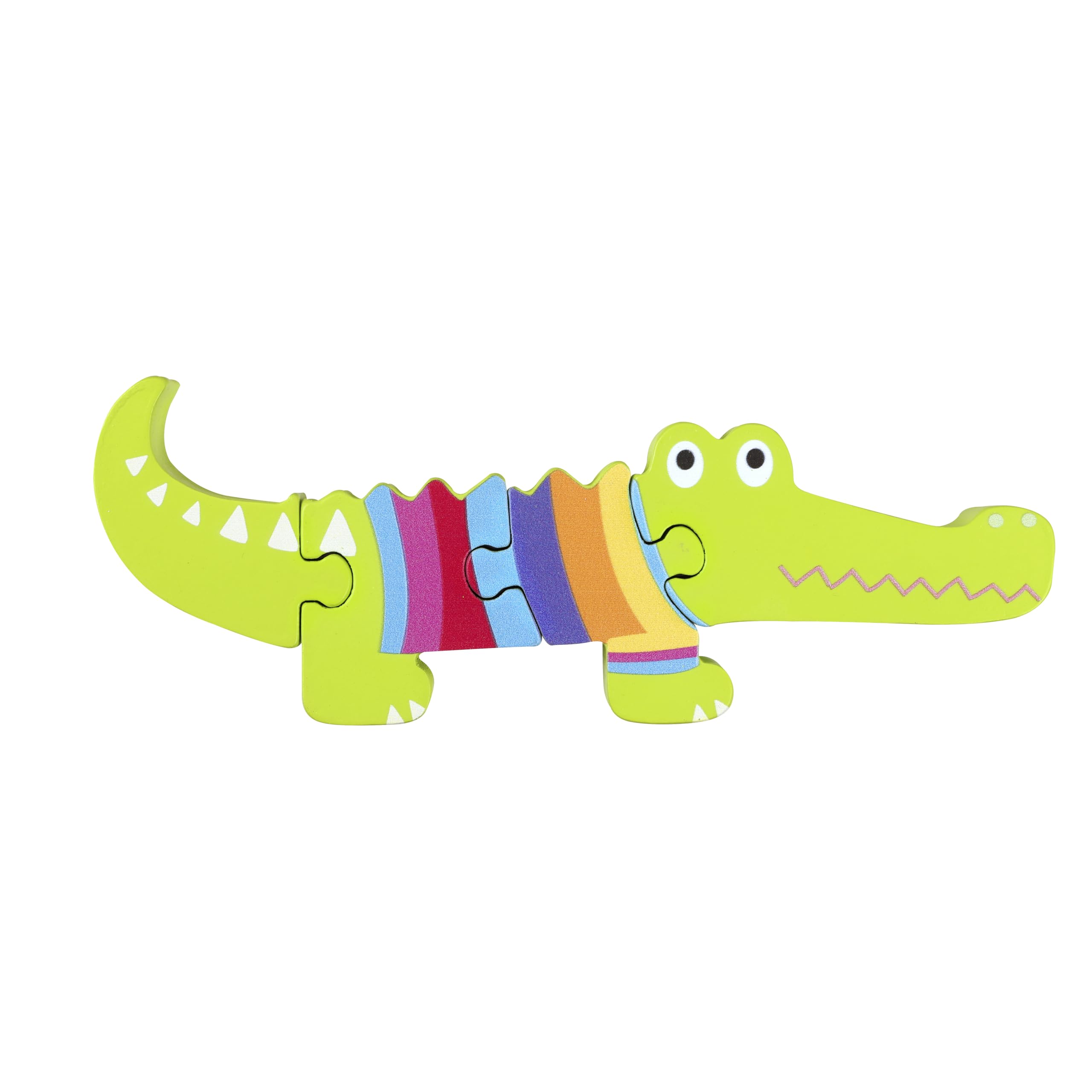 ORANGE TREE Wooden Crocodile Puzzle - Rainbow Colours | Educational Toy for Toddlers (4 Pieces) 2