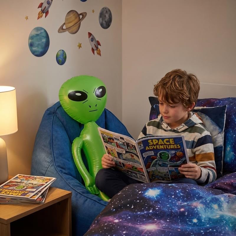 HENBRANDT Inflatable Alien - 64cm Height | Space & Halloween Prop | Unisex Adult 4