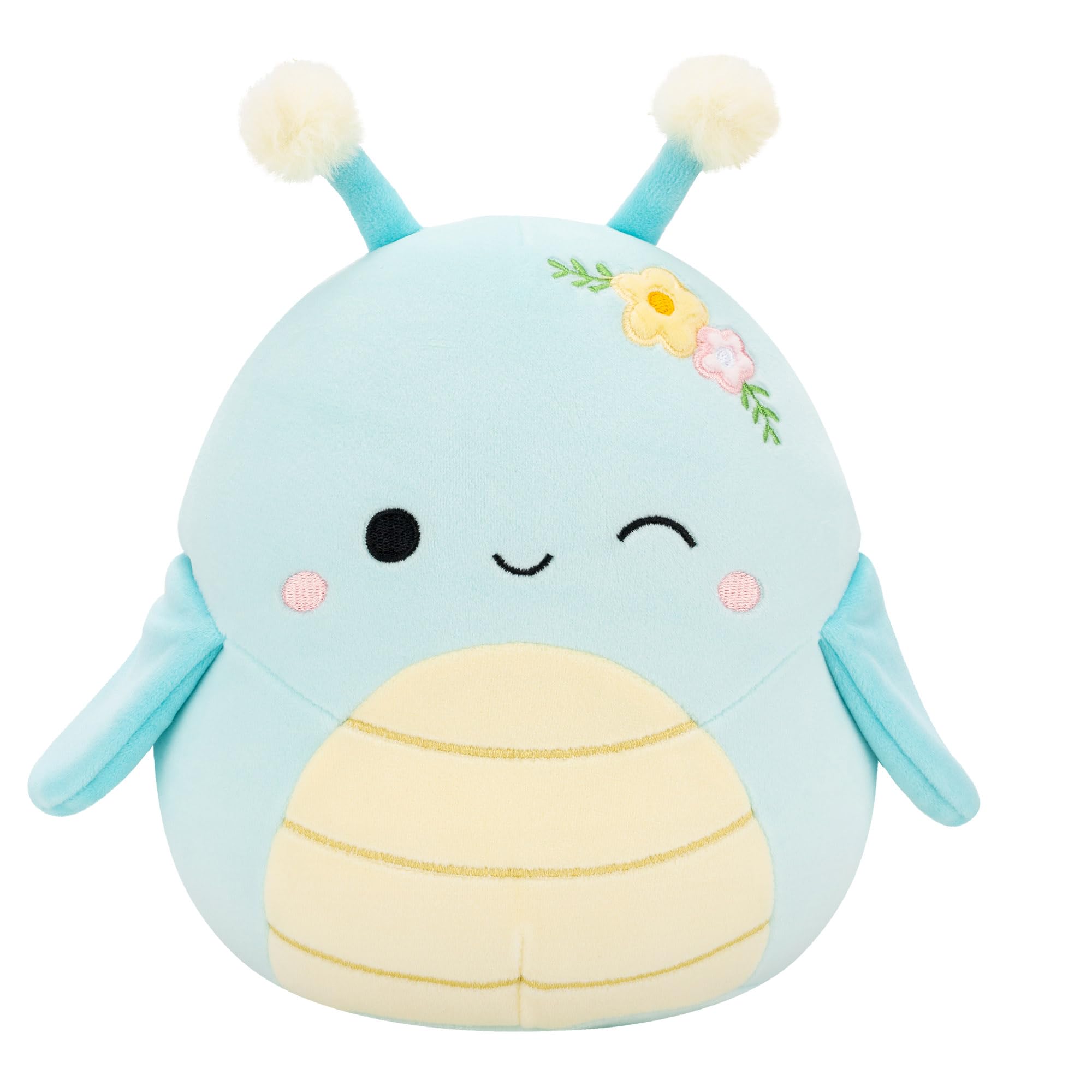 Squishmallows 7.5-Inch Giles the Winking Blue Grasshopper Plush - Musical Toy