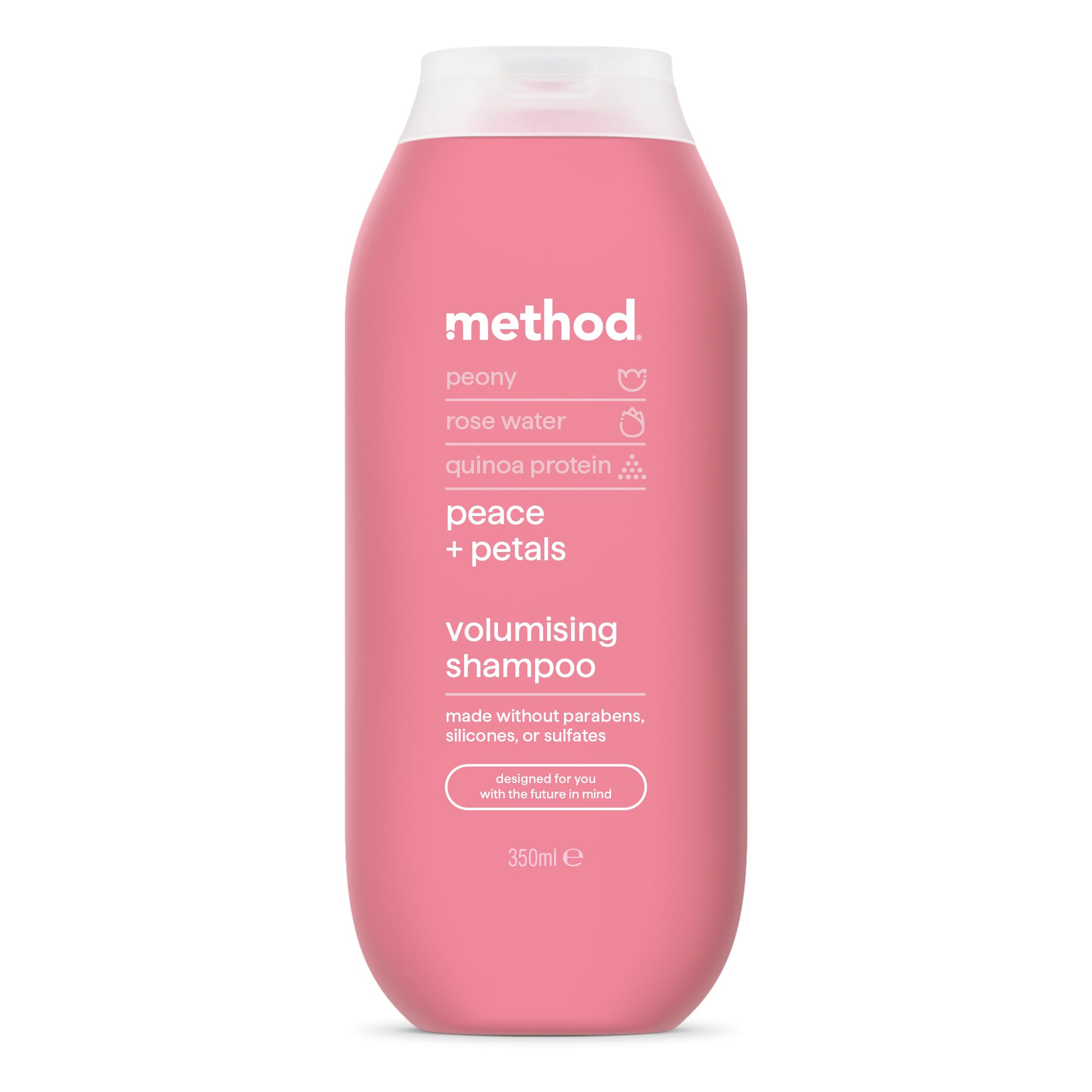 Method Volumising Shampoo - Peony, Rose Water & Quinoa Protein Scent, Sulphate-Free, 350ml