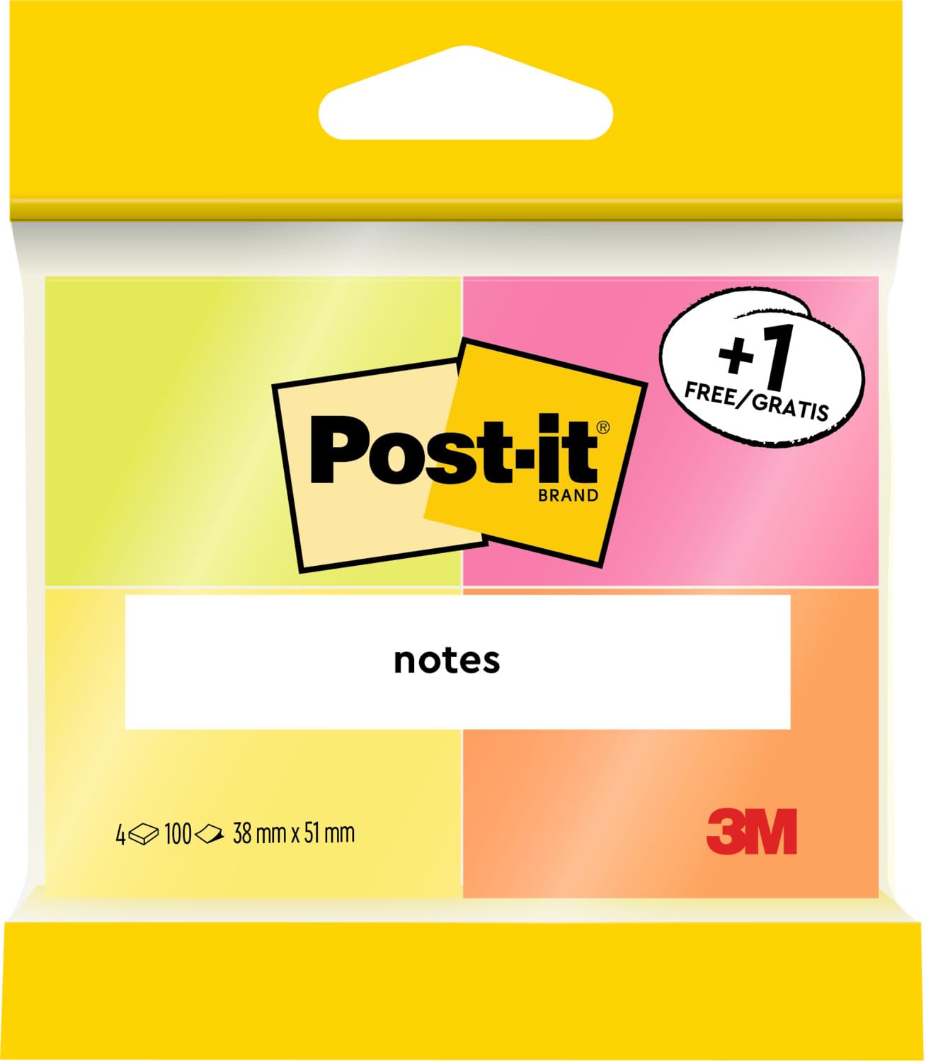 Post-it 6812P Self-Stick Notes - 51 x 38 mm | Neon Colour | Extra Eye-Catching 1