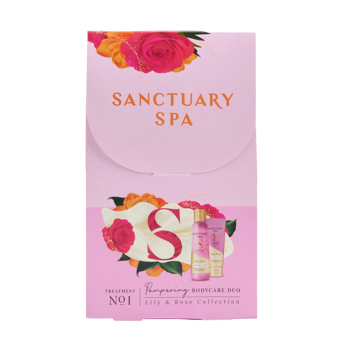 SANCTUARY Lily & Rose Bodycare Duo Gift Set - Body Wash 150ml & Body Scrub 100ml