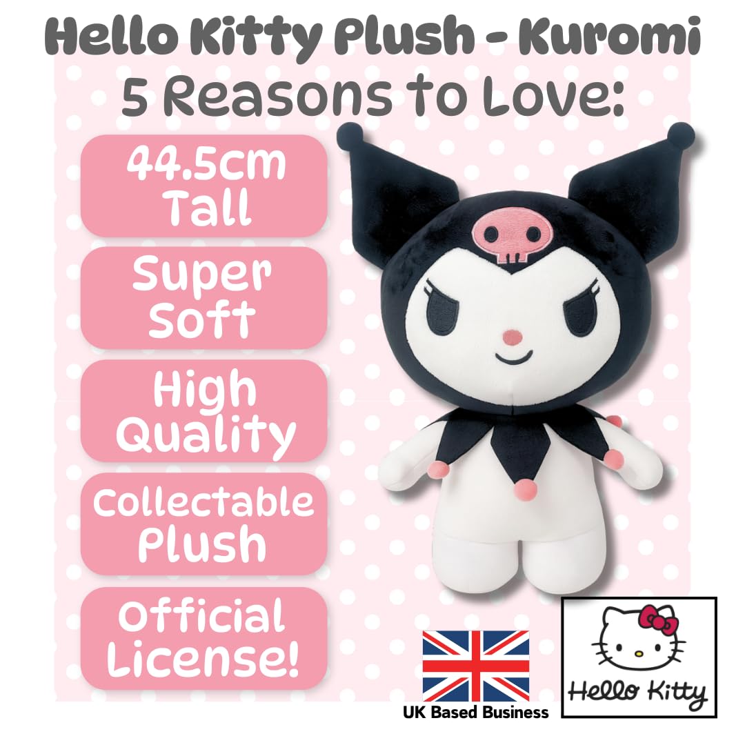 Hello Kitty Official Kuromi Plush - 44.5 CM Large Standing Plush Toy 8