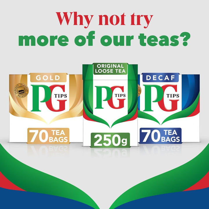 PG Tips Decaf Black Tea Bags Bulk - 70 Biodegradable Plant-Based Tea Bags