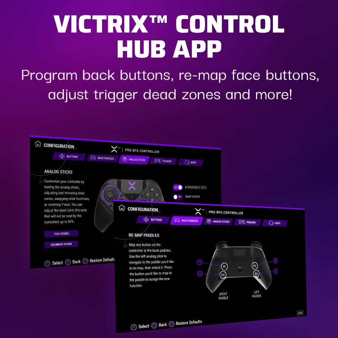 Victrix Pro BFG Wireless Controller for PS5, PS4, PC - Modular Gaming Gamepad with Customizable Back Buttons & Clutch Triggers