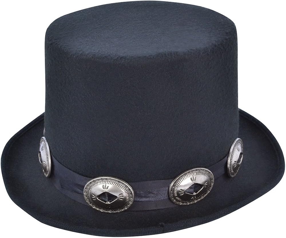 Bristol Novelty Rocker Style Top Hat, Men's, Black, One Size 1