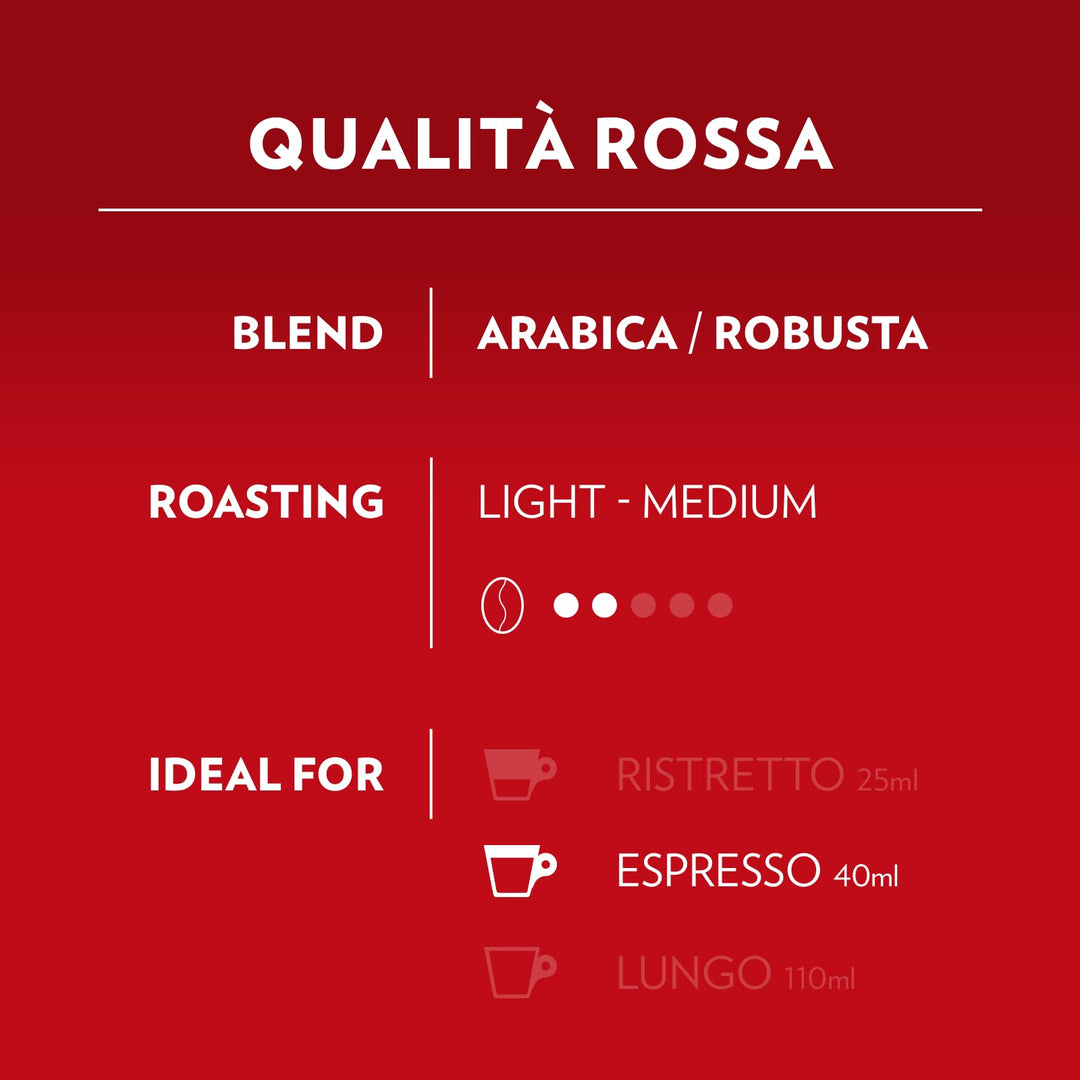 Lavazza A Modo Mio Qualità Rossa - 96 Compostable Coffee Capsules, Chocolate & Dried Fruit Notes, Intensity 10/13