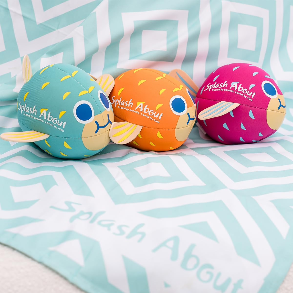 Splash About Pufferfish Neoprene Aqua Ball - Blue | Soft & Lightweight | 10 Months+ 5